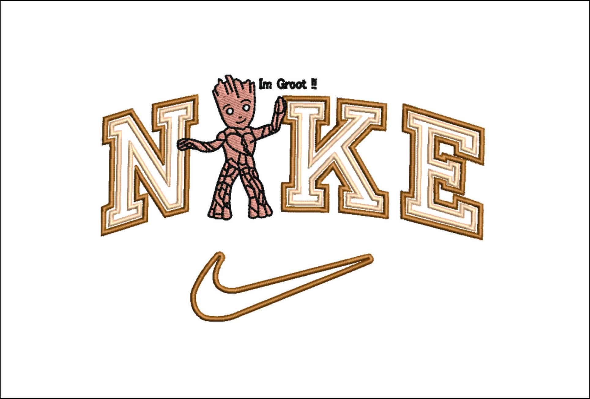 Nike I am Groot- Nike embroidery design file - instant download