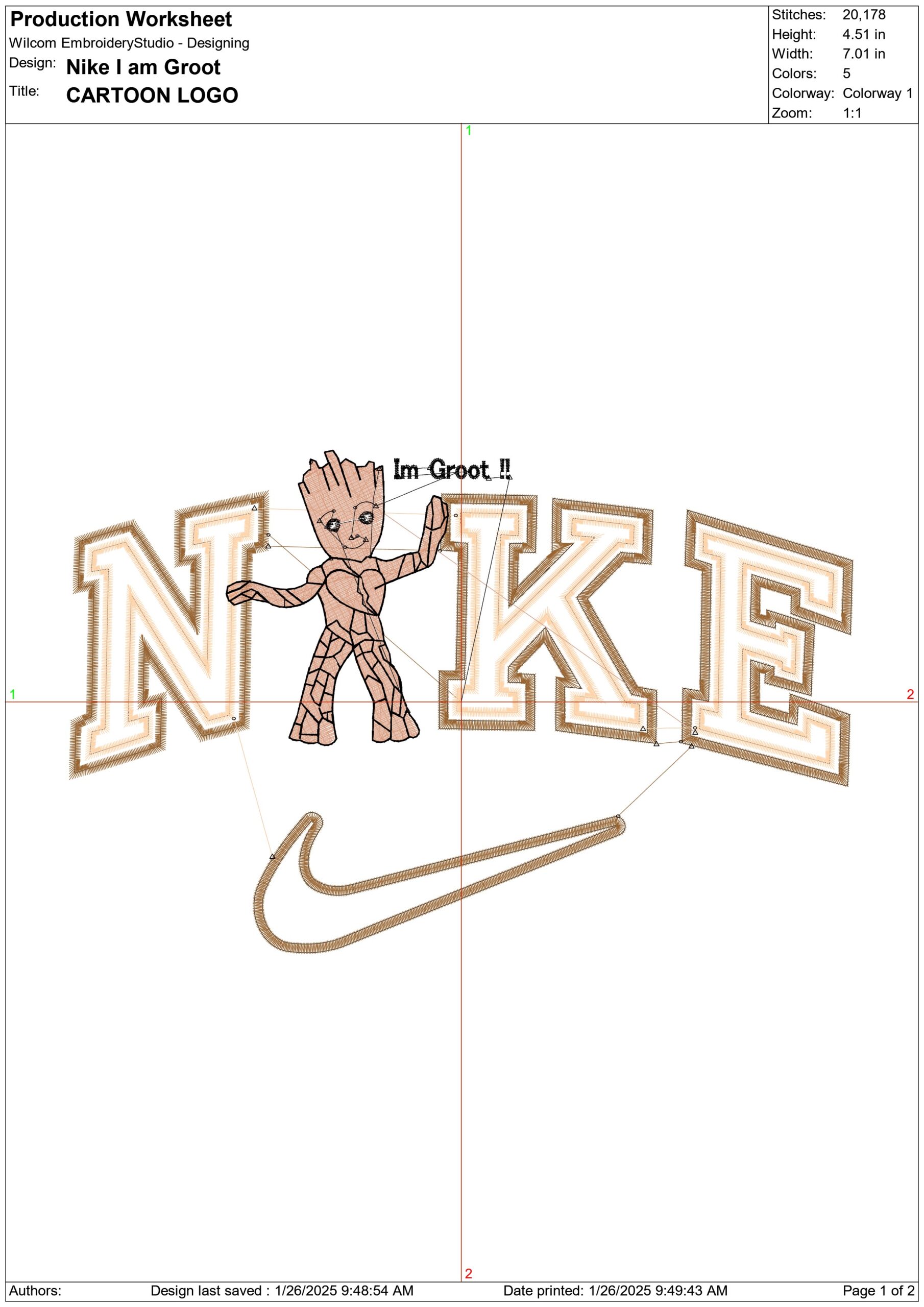 Nike I am Groot- Nike embroidery design file - instant download — view 3
