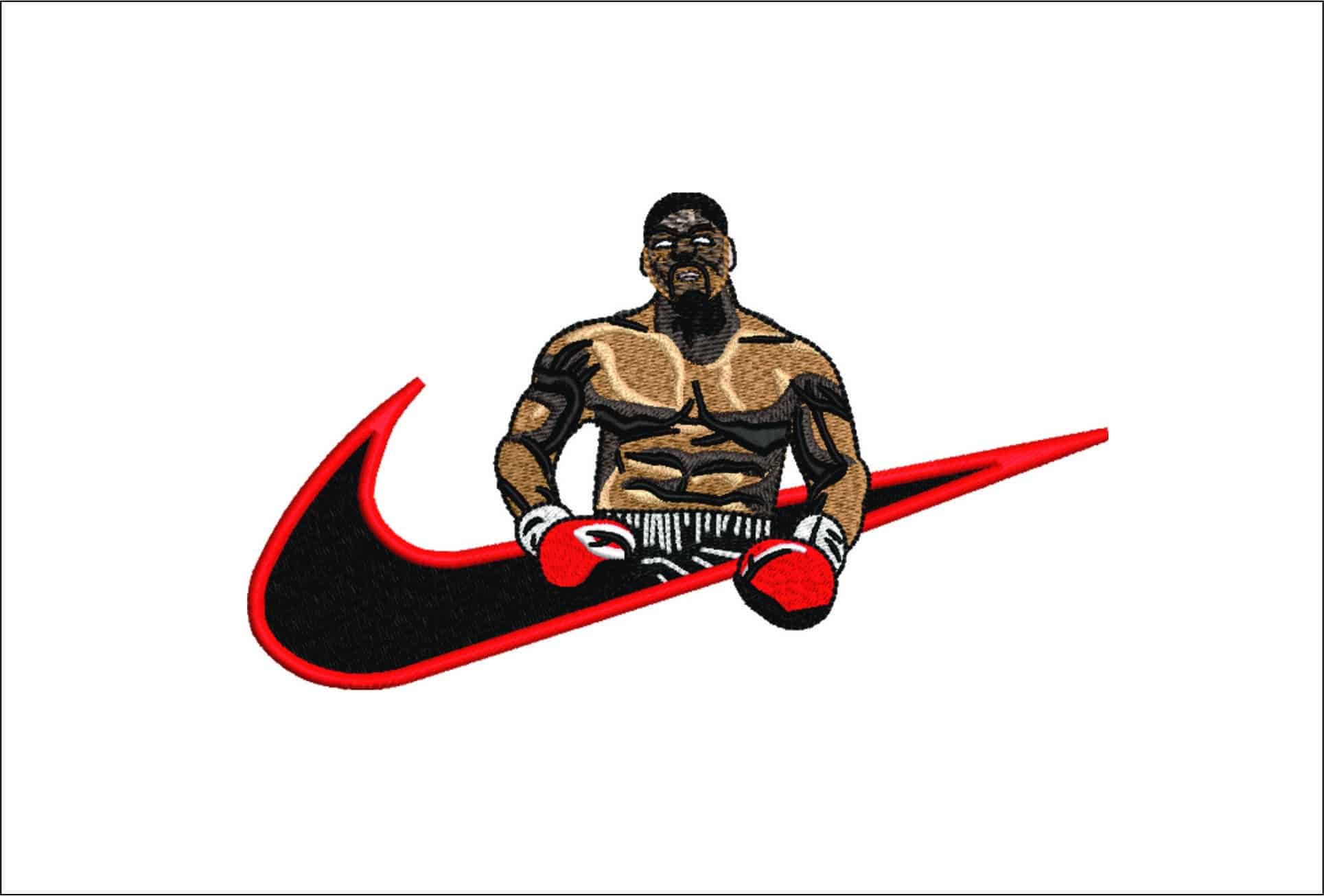 Nike Iron Mike Tyson- Nike embroidery design file - instant download