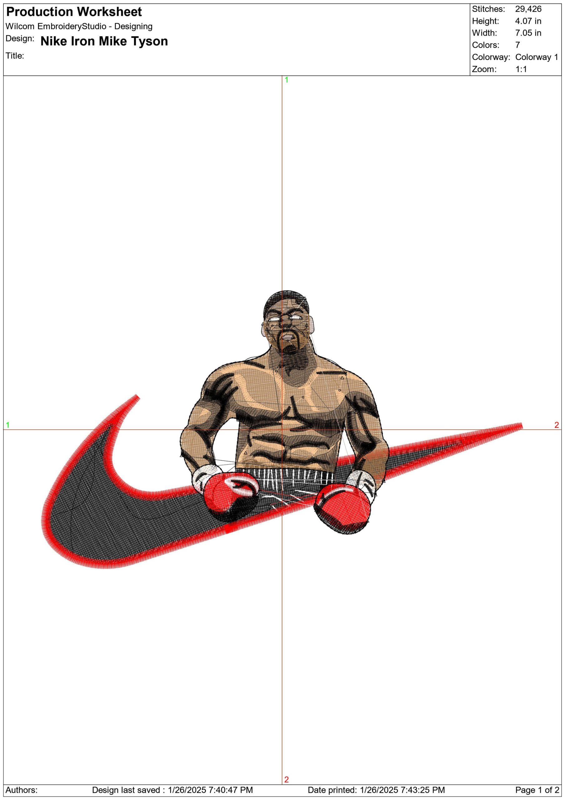 Nike Iron Mike Tyson- Nike embroidery design file - instant download — view 3