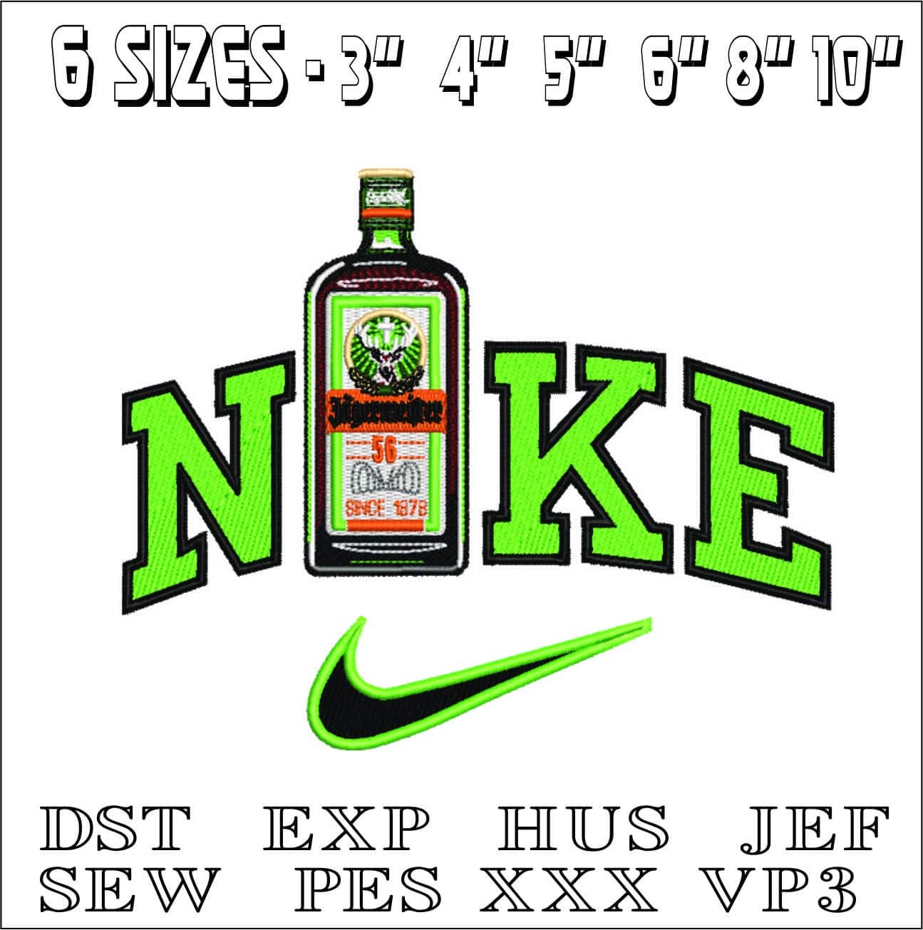 Nike Jagermeister- Nike embroidery design file - instant download — view 2