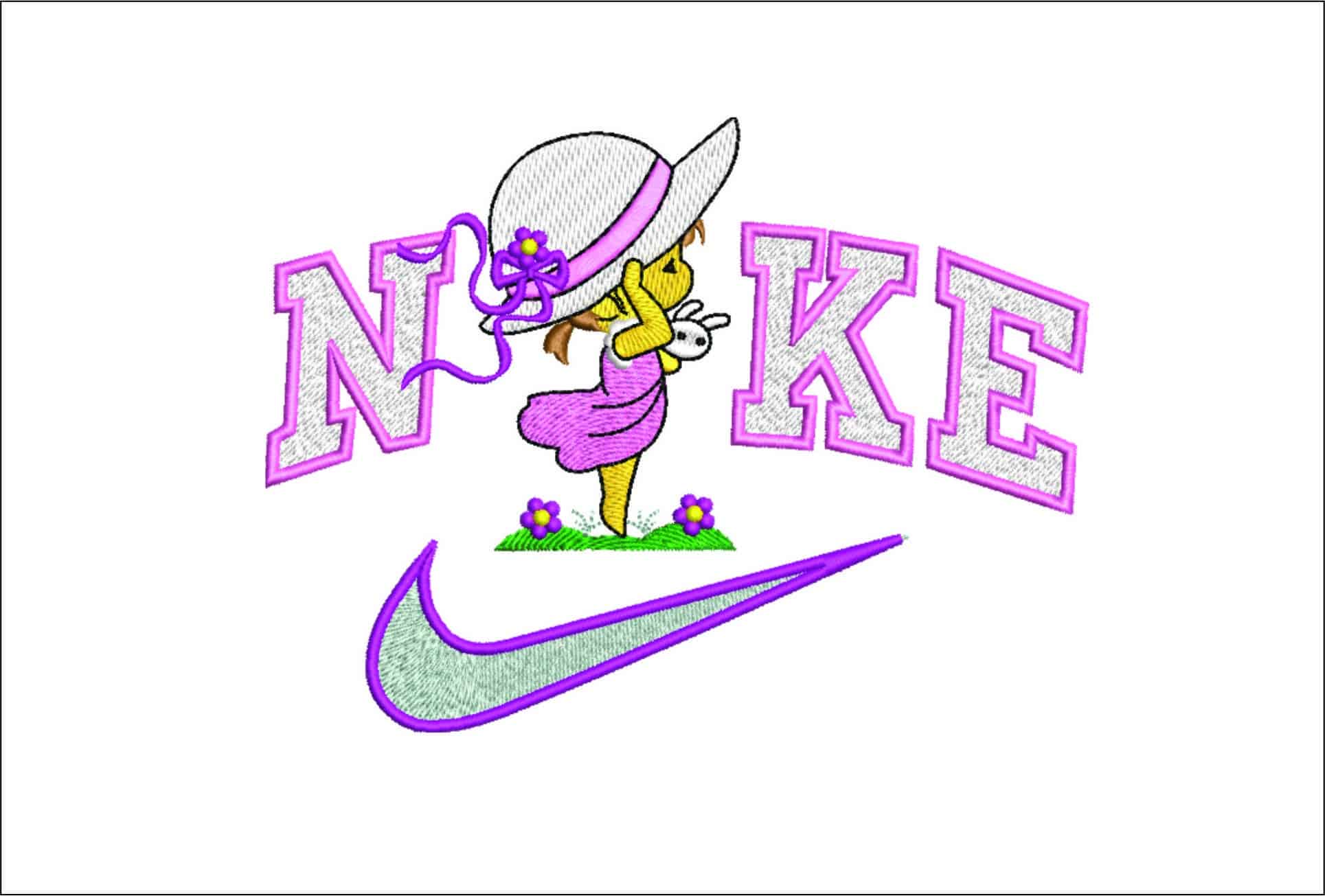 Nike Little Girl- Nike embroidery design file - instant download