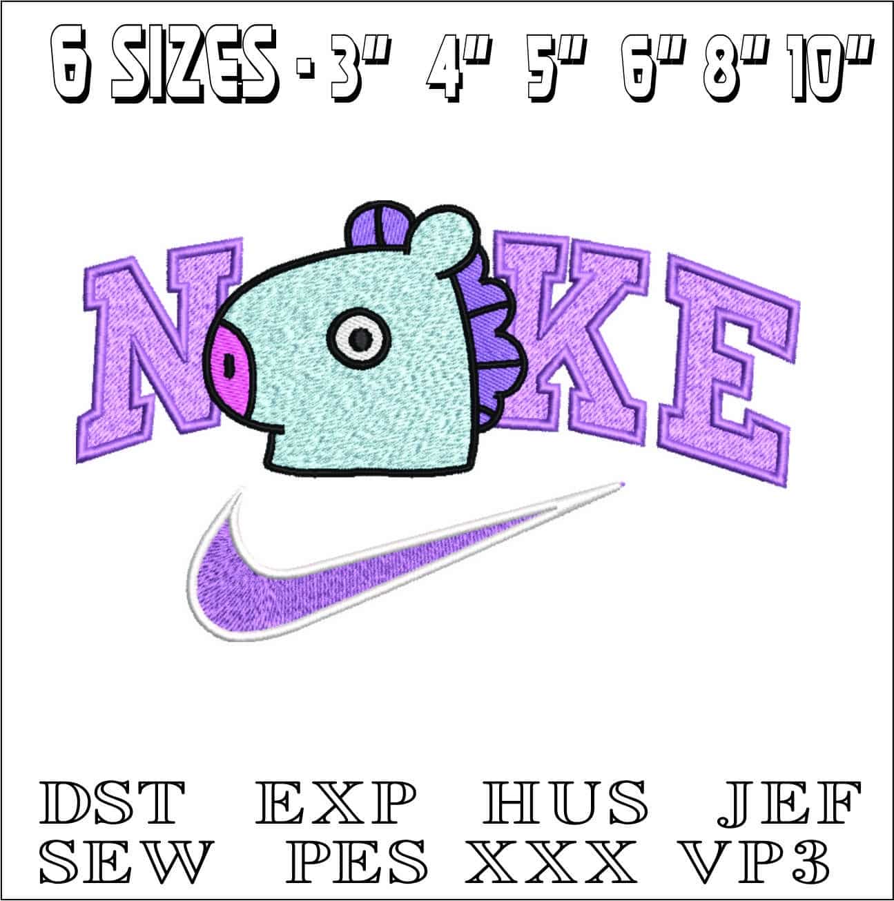 Nike Mang Side- Nike embroidery design file - instant download — view 2