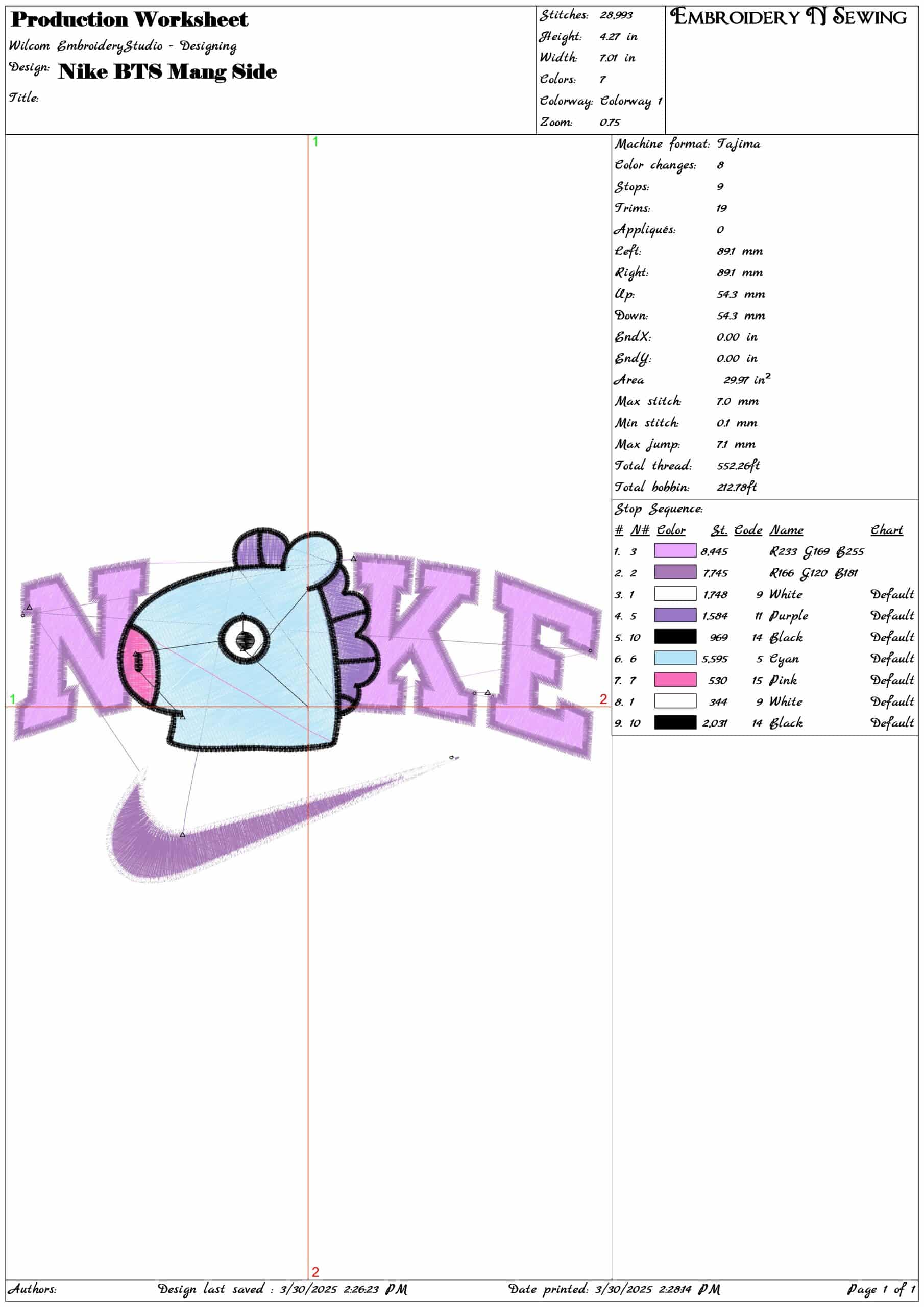 Nike Mang Side- Nike embroidery design file - instant download — view 3