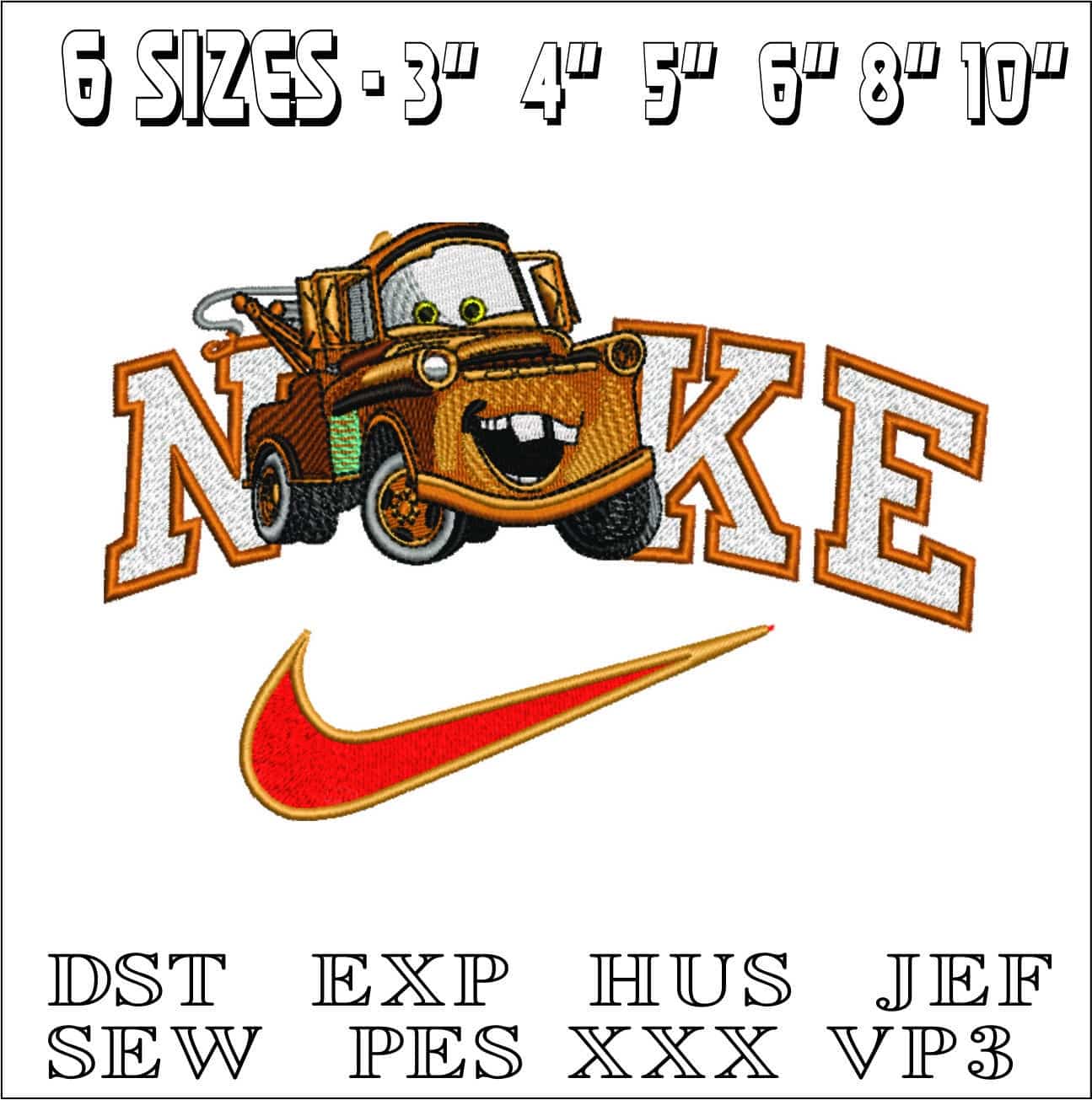 Nike Mater Cars- Nike embroidery design file - instant download — view 2