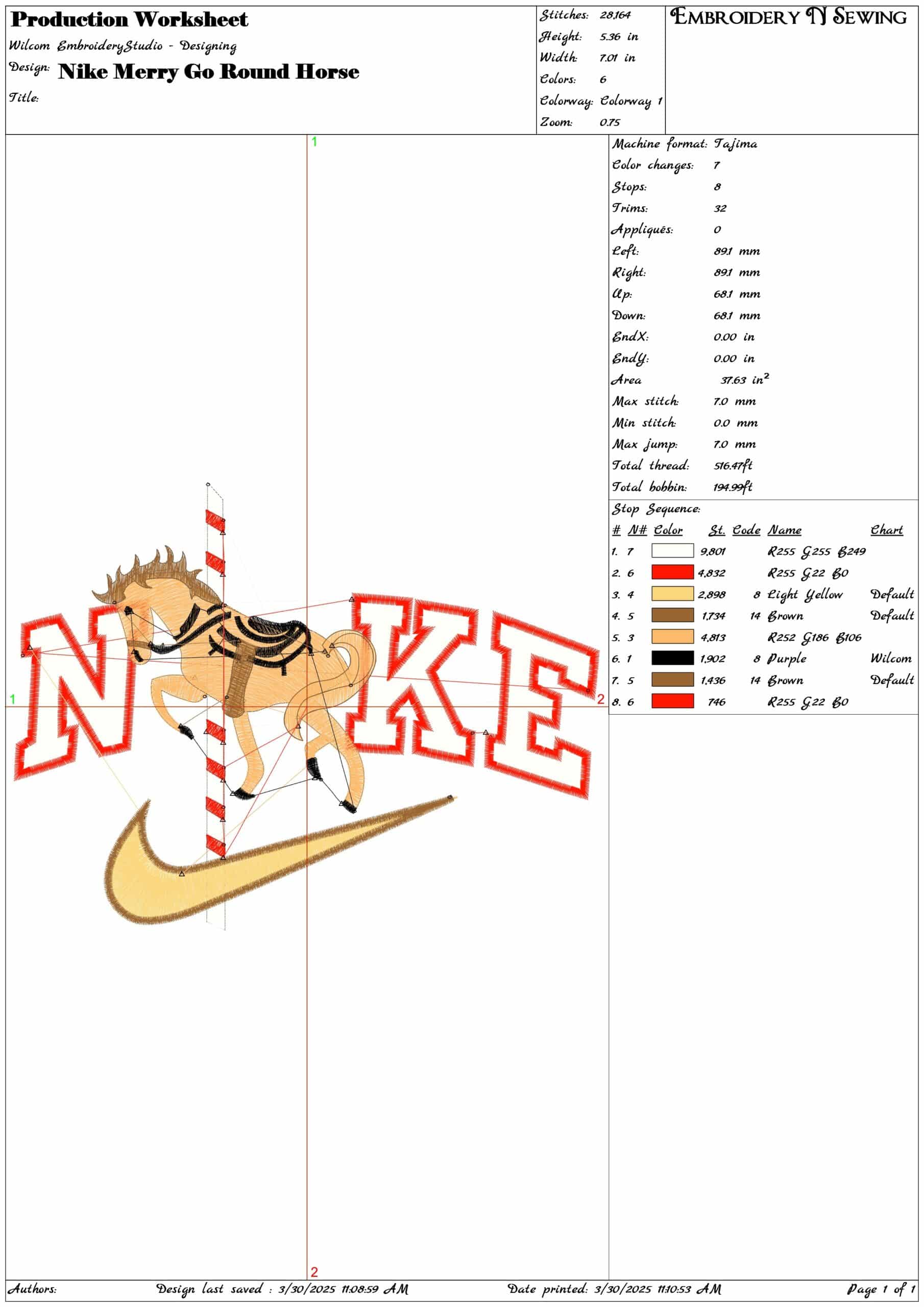 Nike Merry Go Round Horse- Nike embroidery design file - instant download — view 3