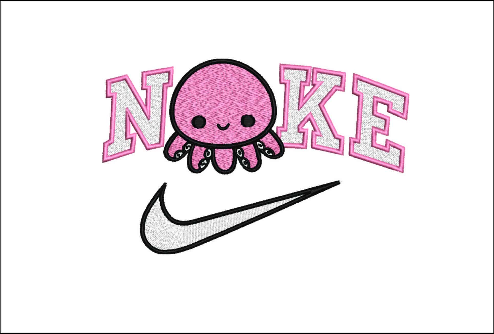 Nike Octopus- Nike embroidery design file - instant download