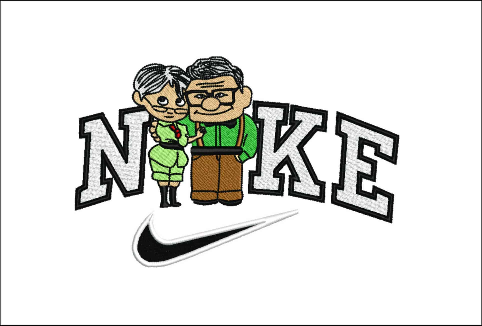 Nike old Carl and Ellie Up-Nike embroidery design file - instant download