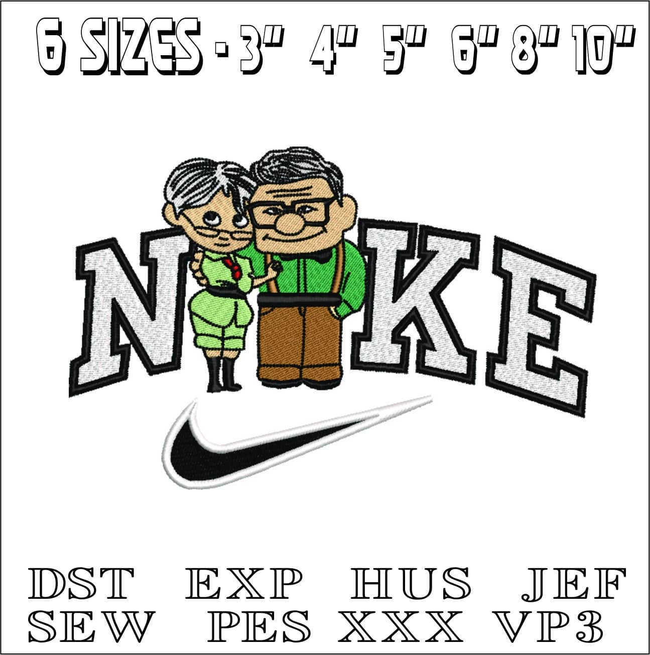 Nike old Carl and Ellie Up-Nike embroidery design file - instant download — view 2
