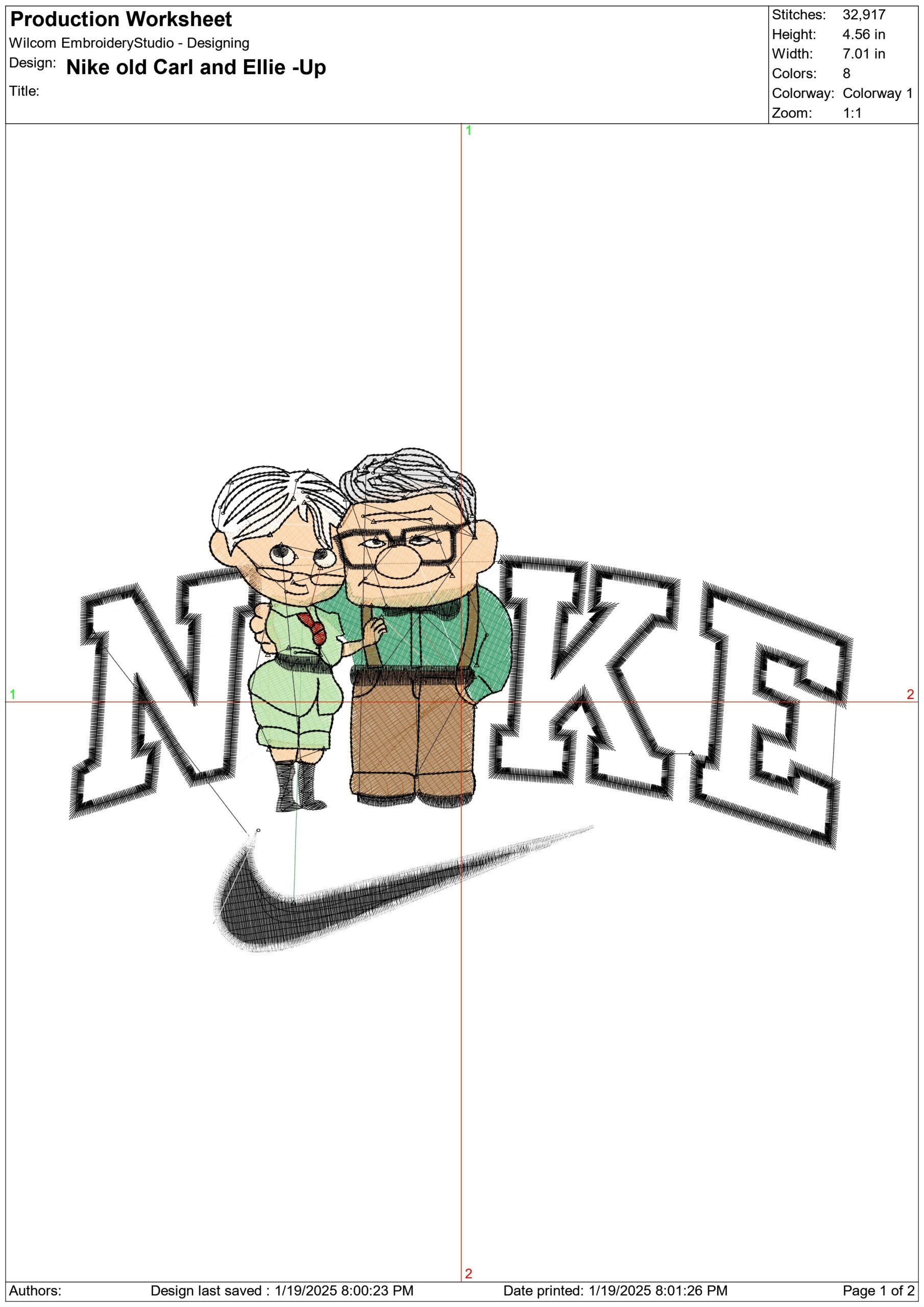 Nike old Carl and Ellie Up-Nike embroidery design file - instant download — view 3