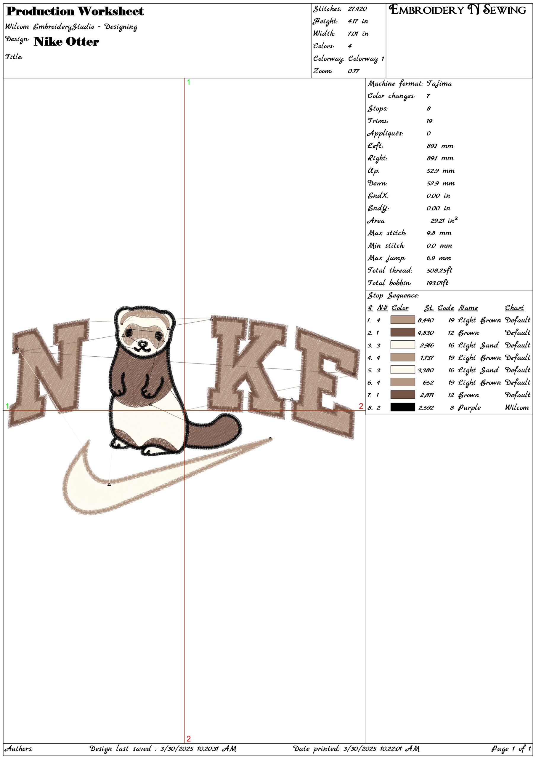 Nike Otter-Nike embroidery design file - instant download — view 3