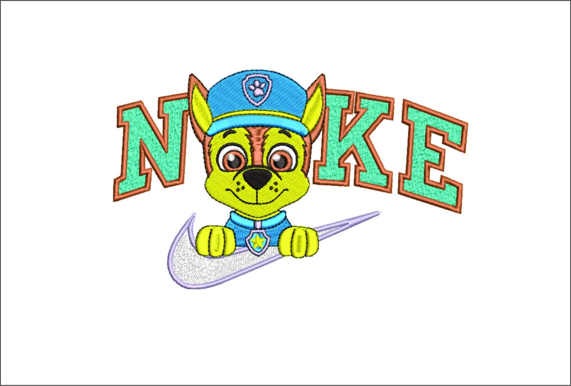 Nike Paw Patrol Puppy-Nike embroidery design file - instant download