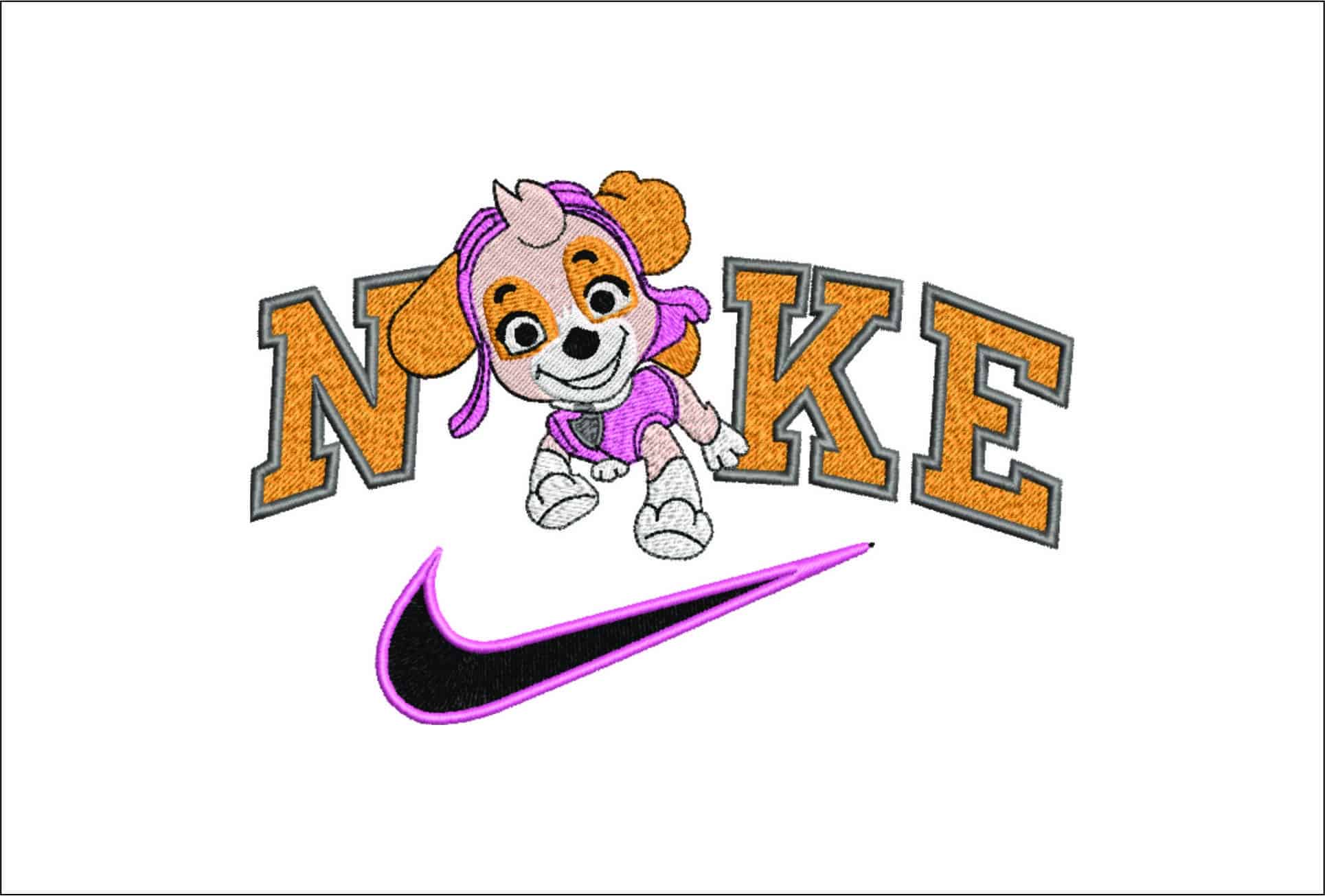 Nike Paw Patrol Skye-Nike embroidery design file - instant download