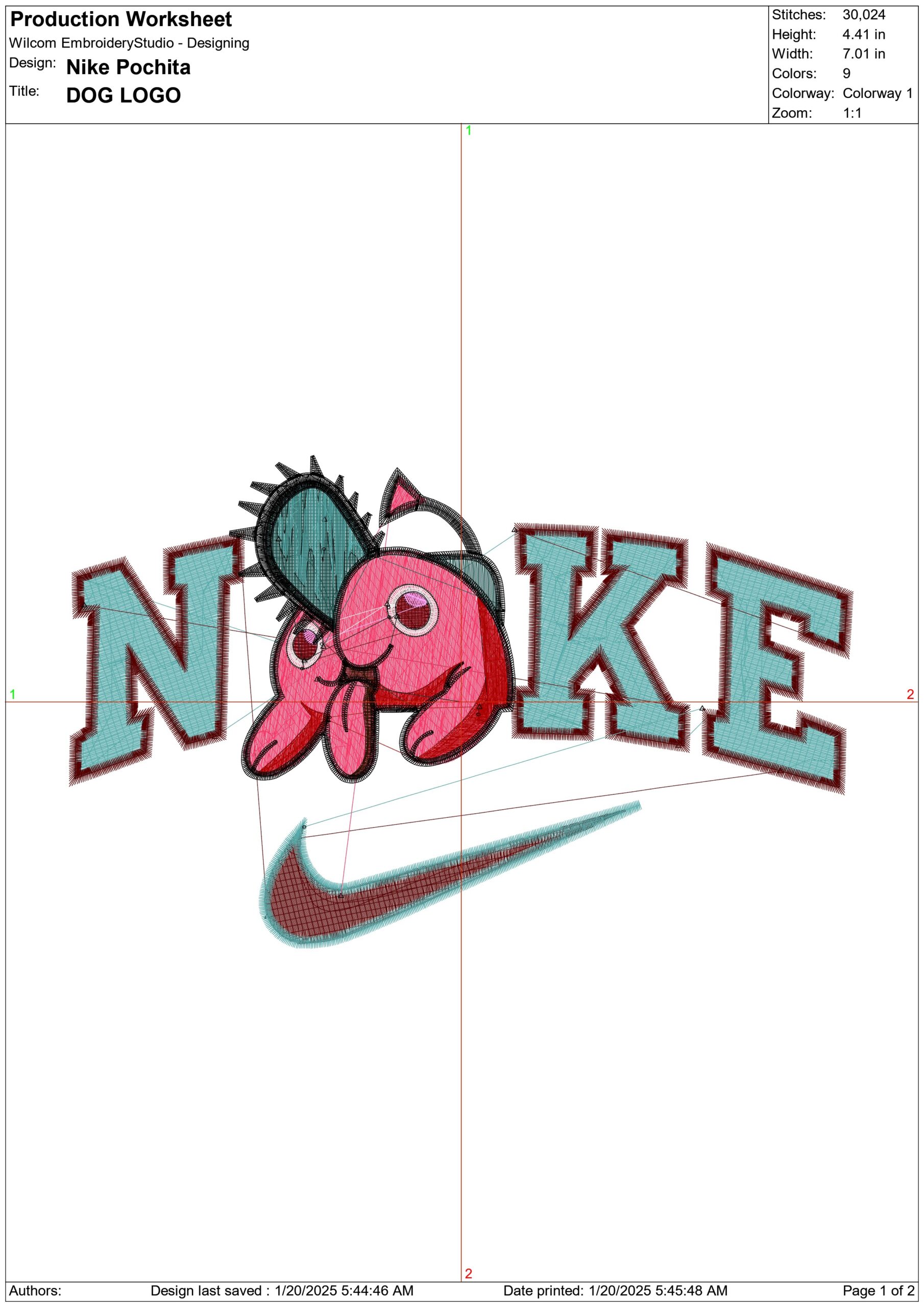 Nike Pochita-Nike embroidery design file - instant download — view 3