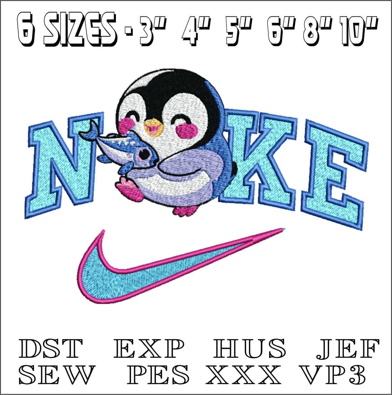 Nike Penguin-Nike embroidery design file - instant download — view 2
