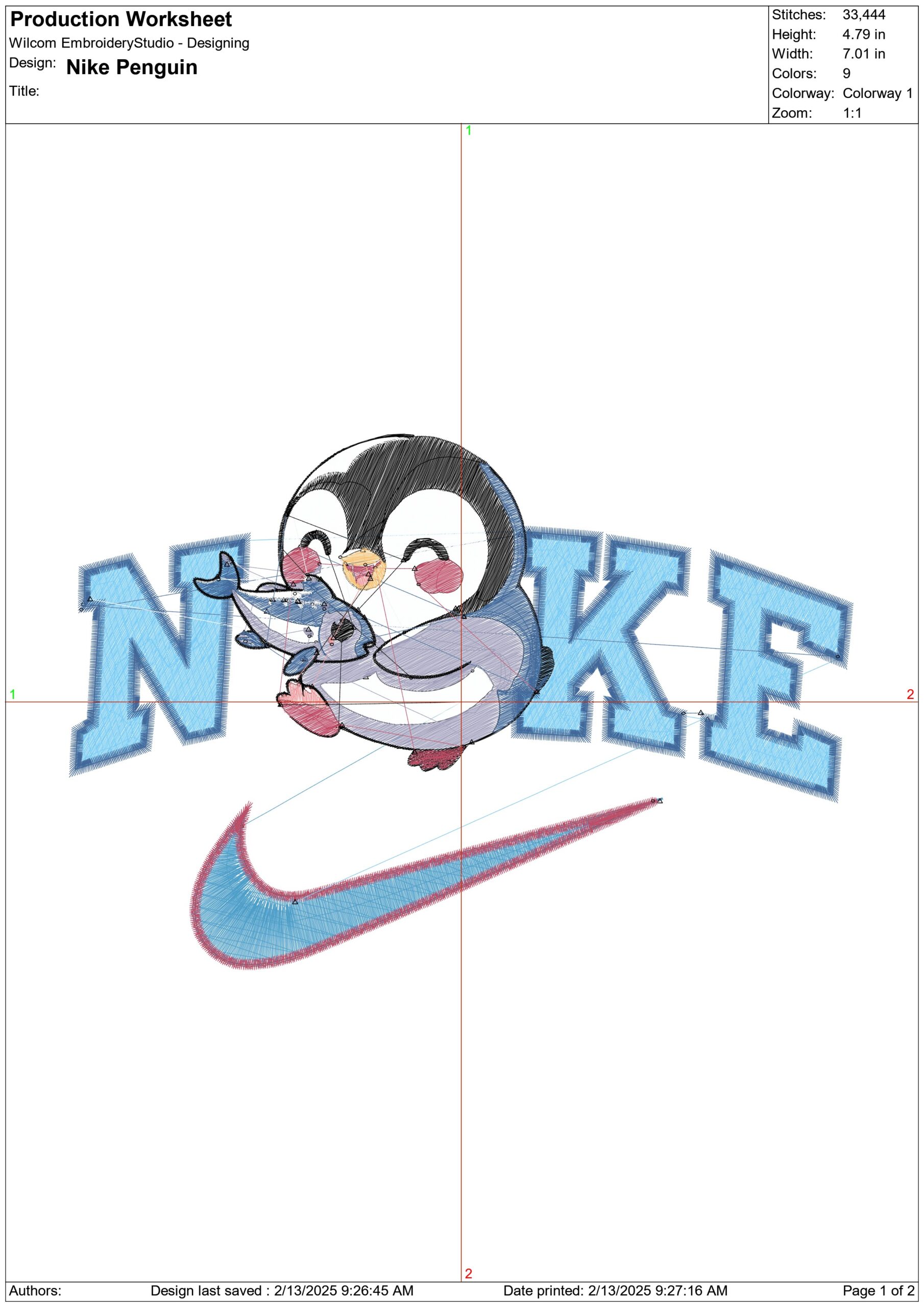 Nike Penguin-Nike embroidery design file - instant download — view 3
