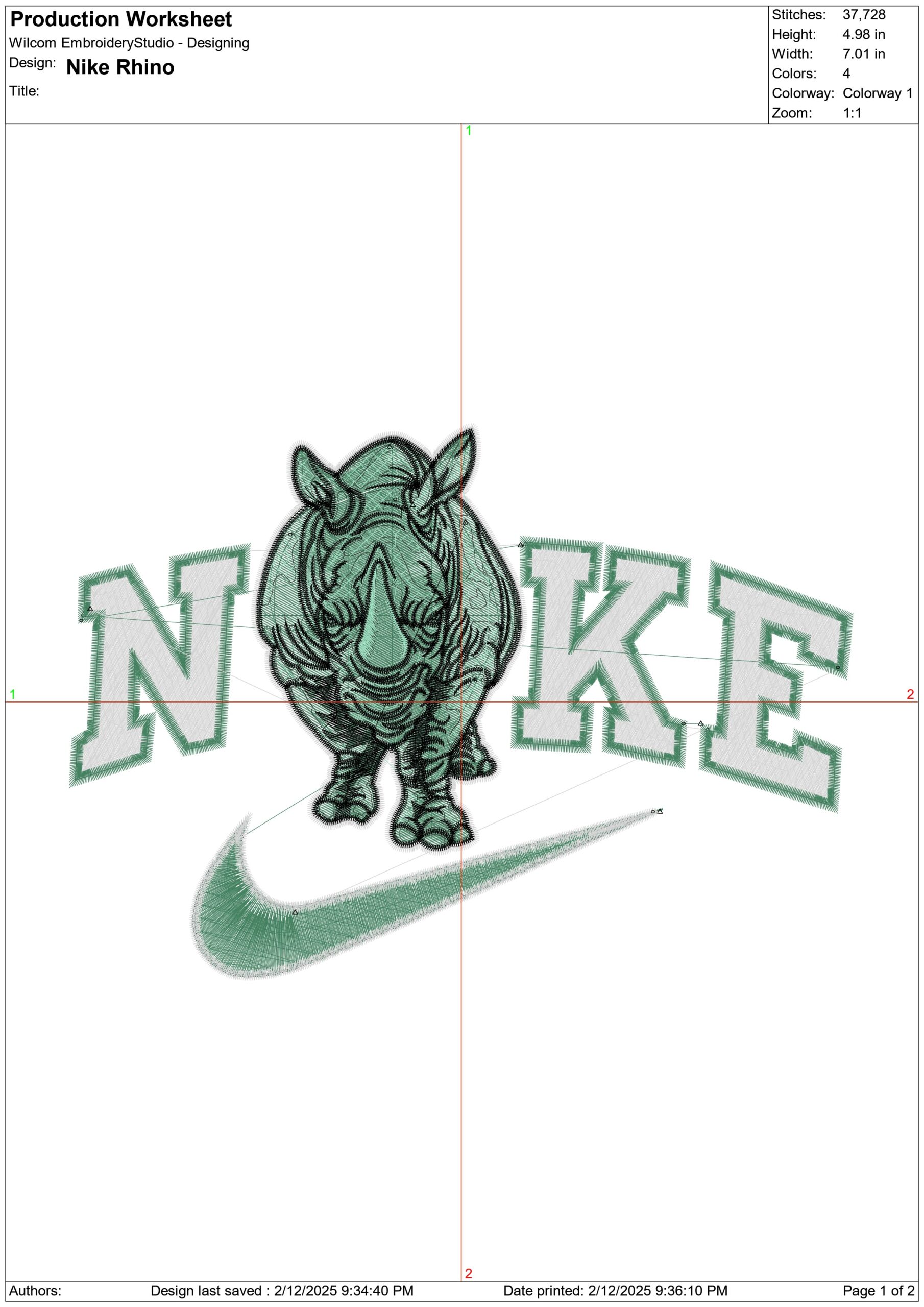 Nike Rhino-Nike embroidery design file - instant download — view 3