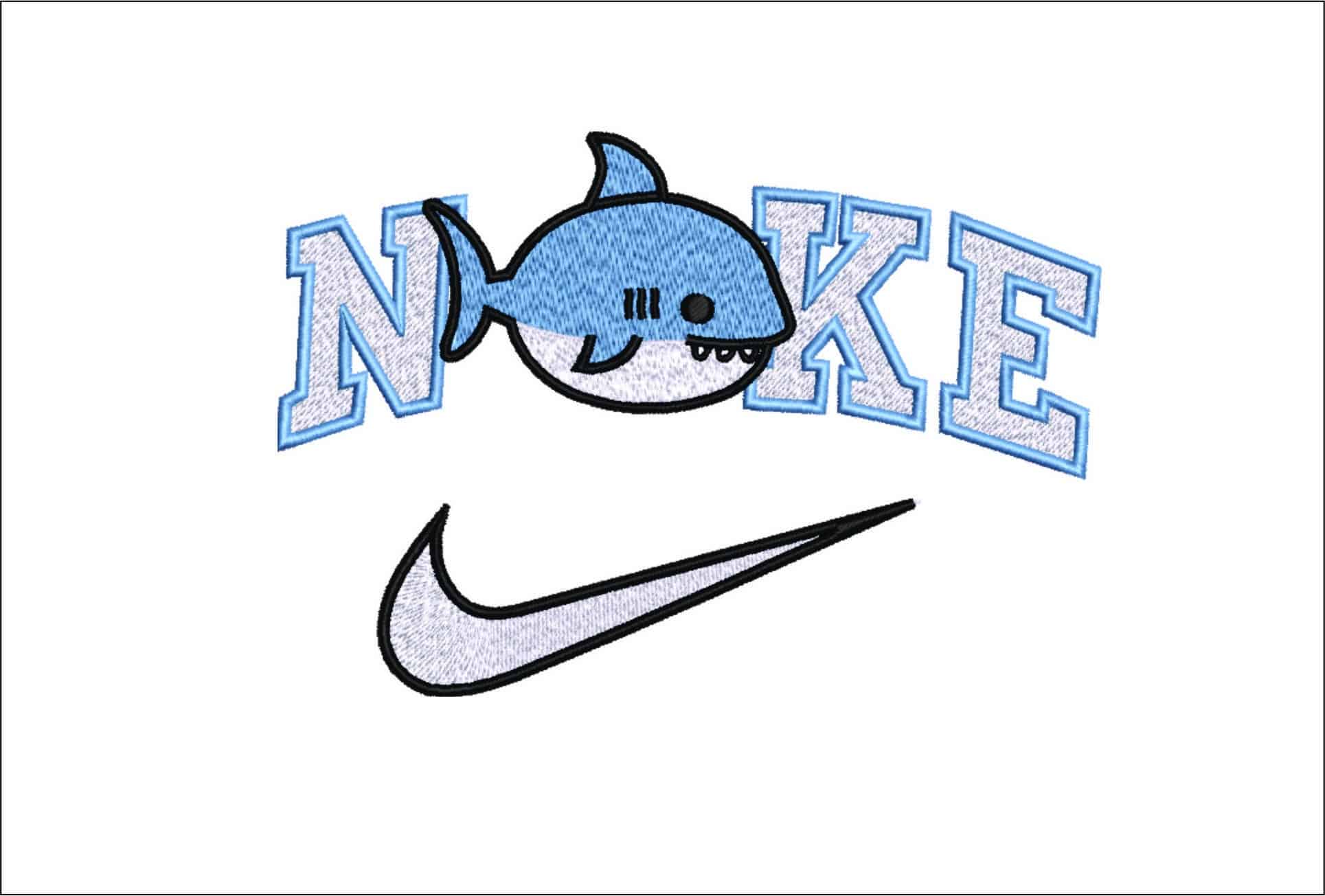 Nike Shark-Nike embroidery design file - instant download