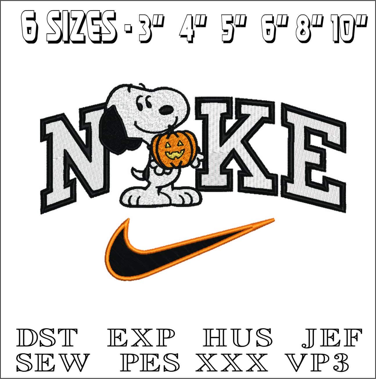 Nike Snoopy Halloween-Nike embroidery design file - instant download — view 2