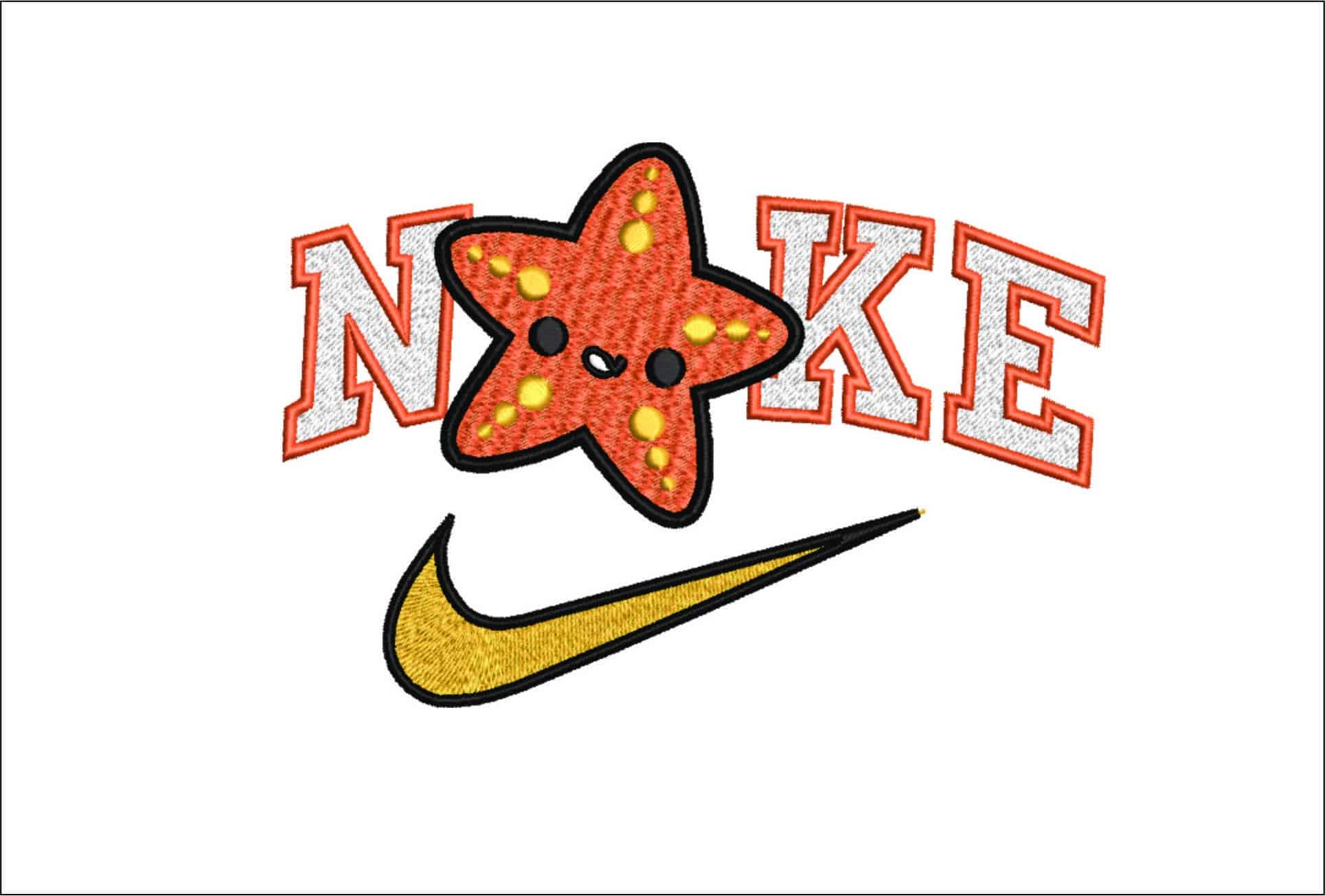 Nike Starfish-Nike embroidery design file - instant download