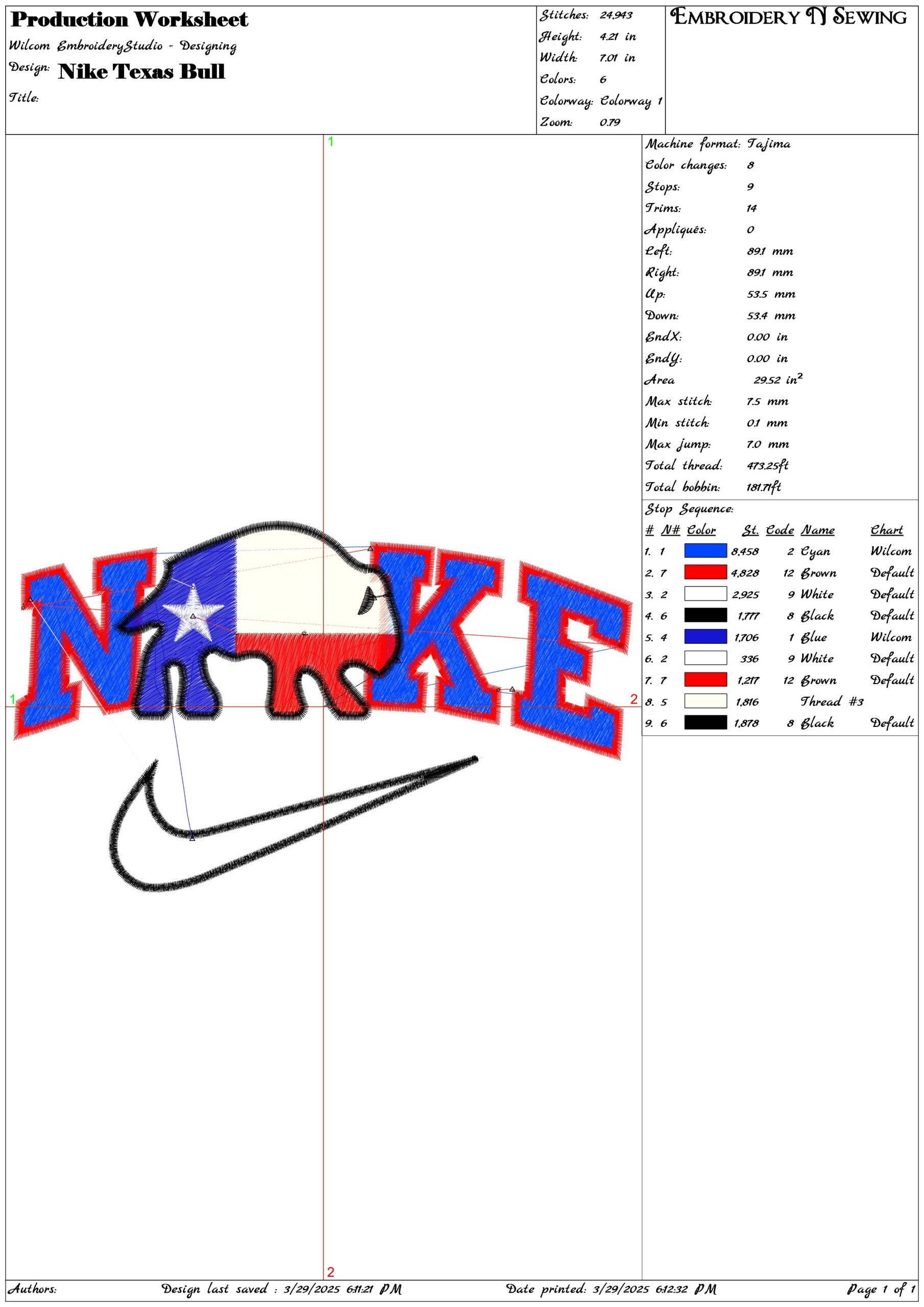 Nike Texas Bull-Nike embroidery design file - instant download — view 3