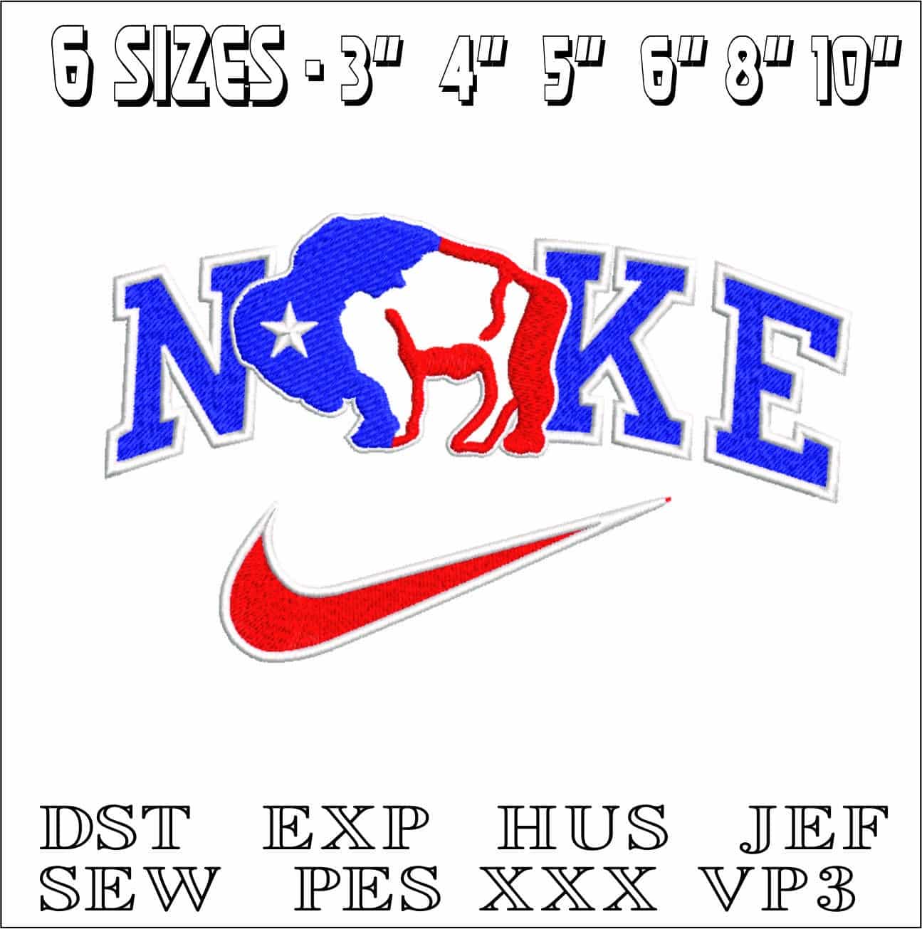 Nike Texas Bull Outline-Nike embroidery design file - instant download — view 2