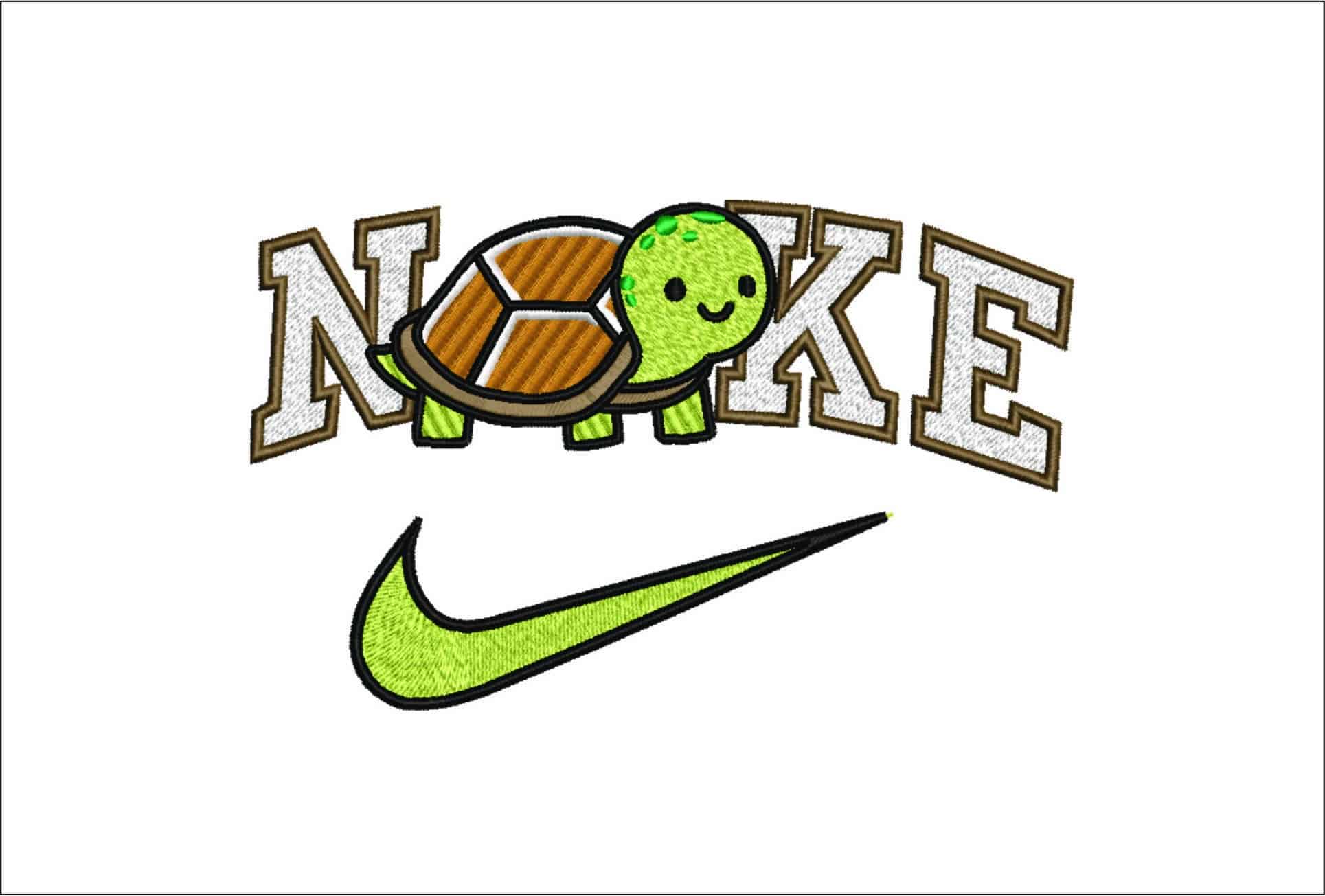 Nike Tortoise-Nike embroidery design file - instant download