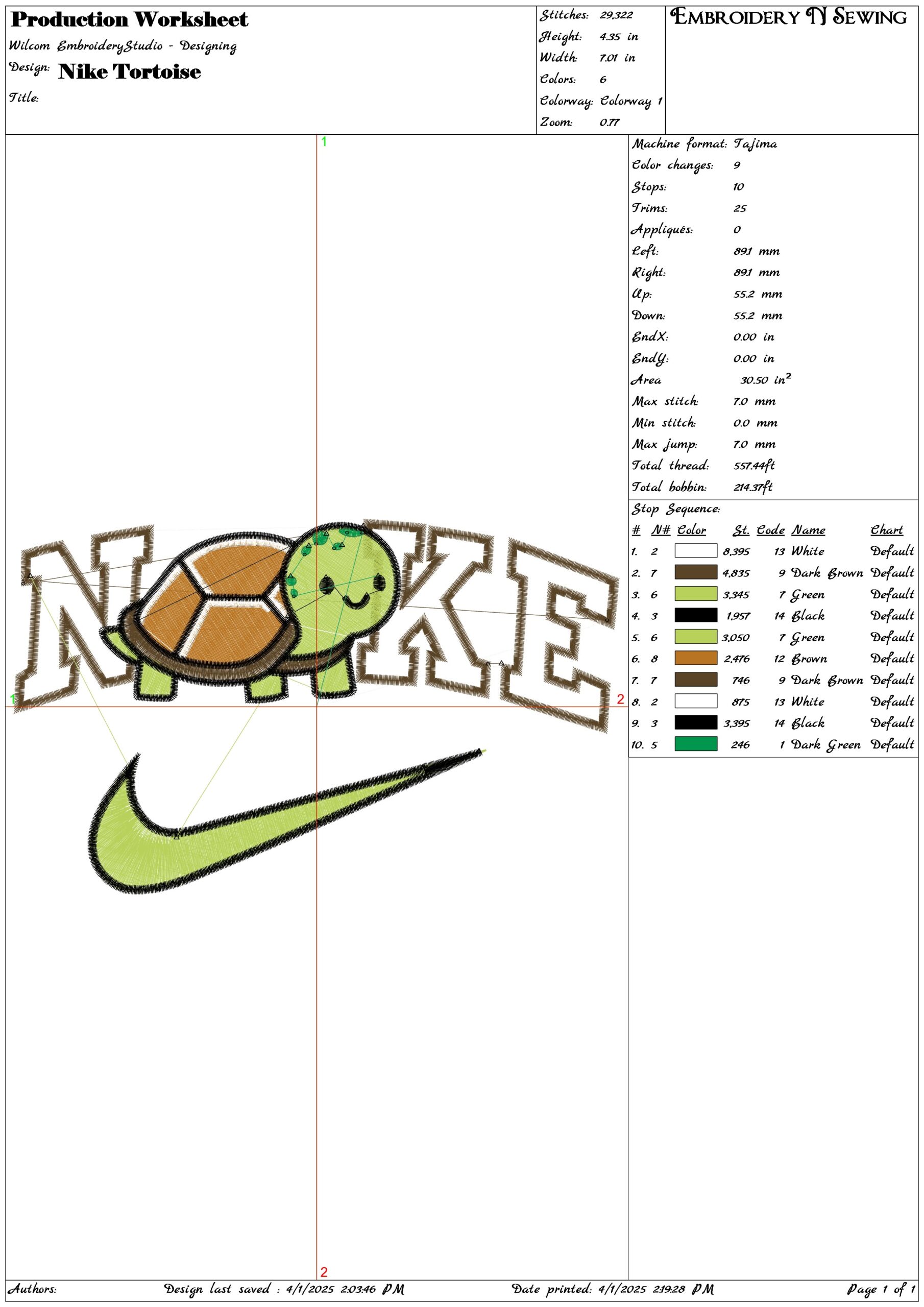 Nike Tortoise-Nike embroidery design file - instant download — view 3