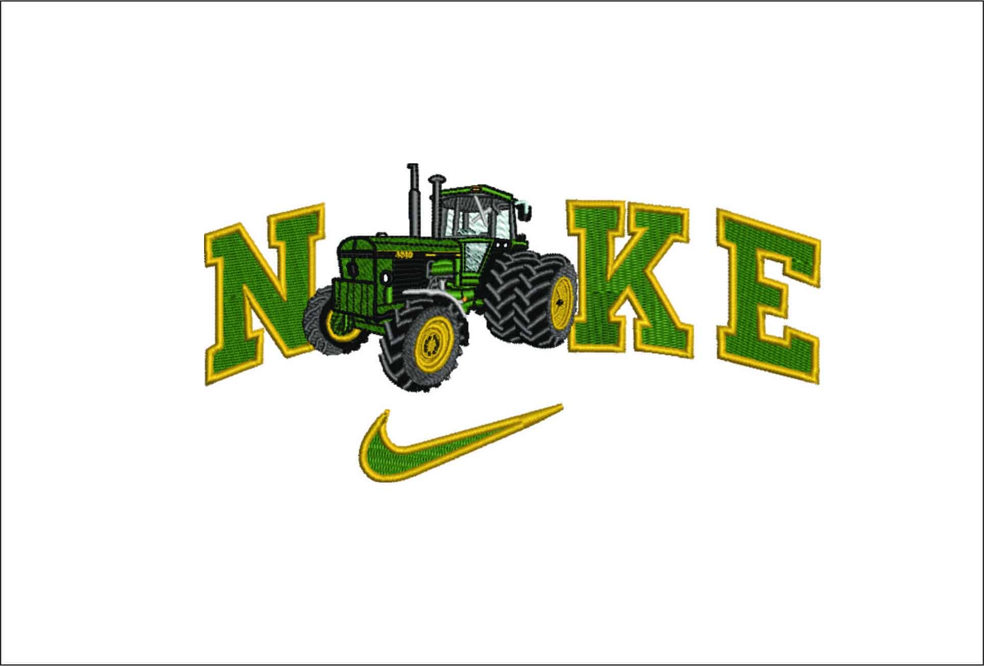 Nike Tractor-Nike embroidery design file - instant download