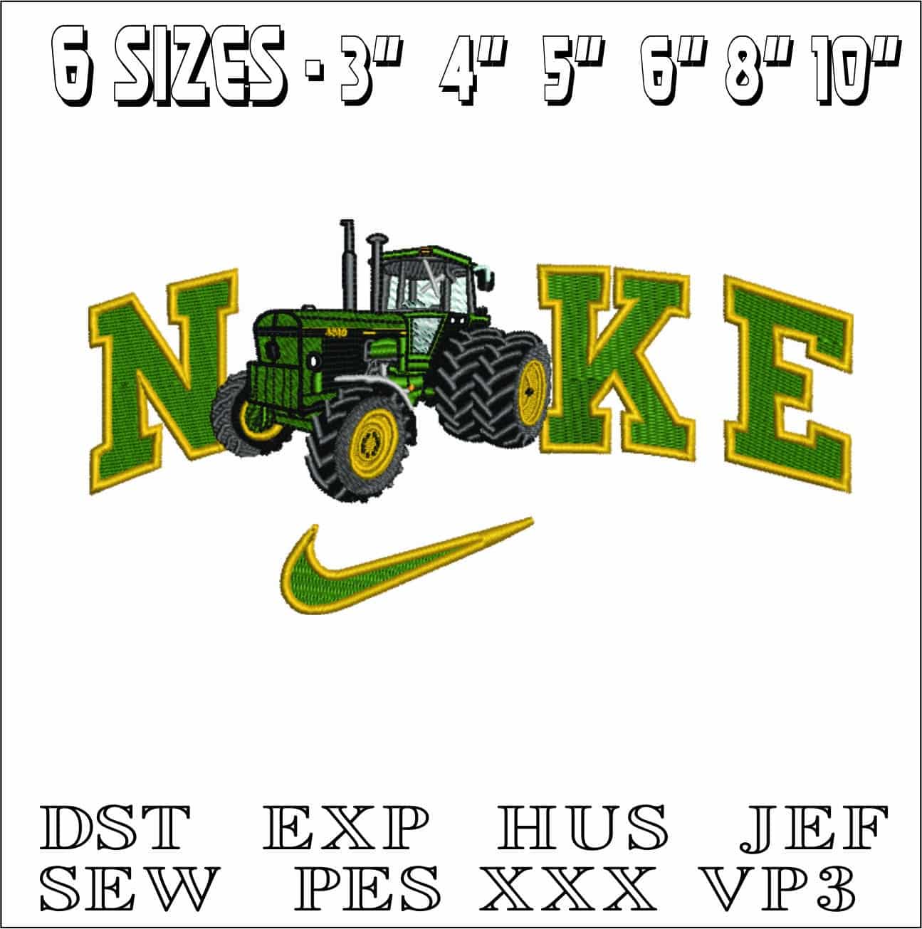 Nike Tractor-Nike embroidery design file - instant download — view 2
