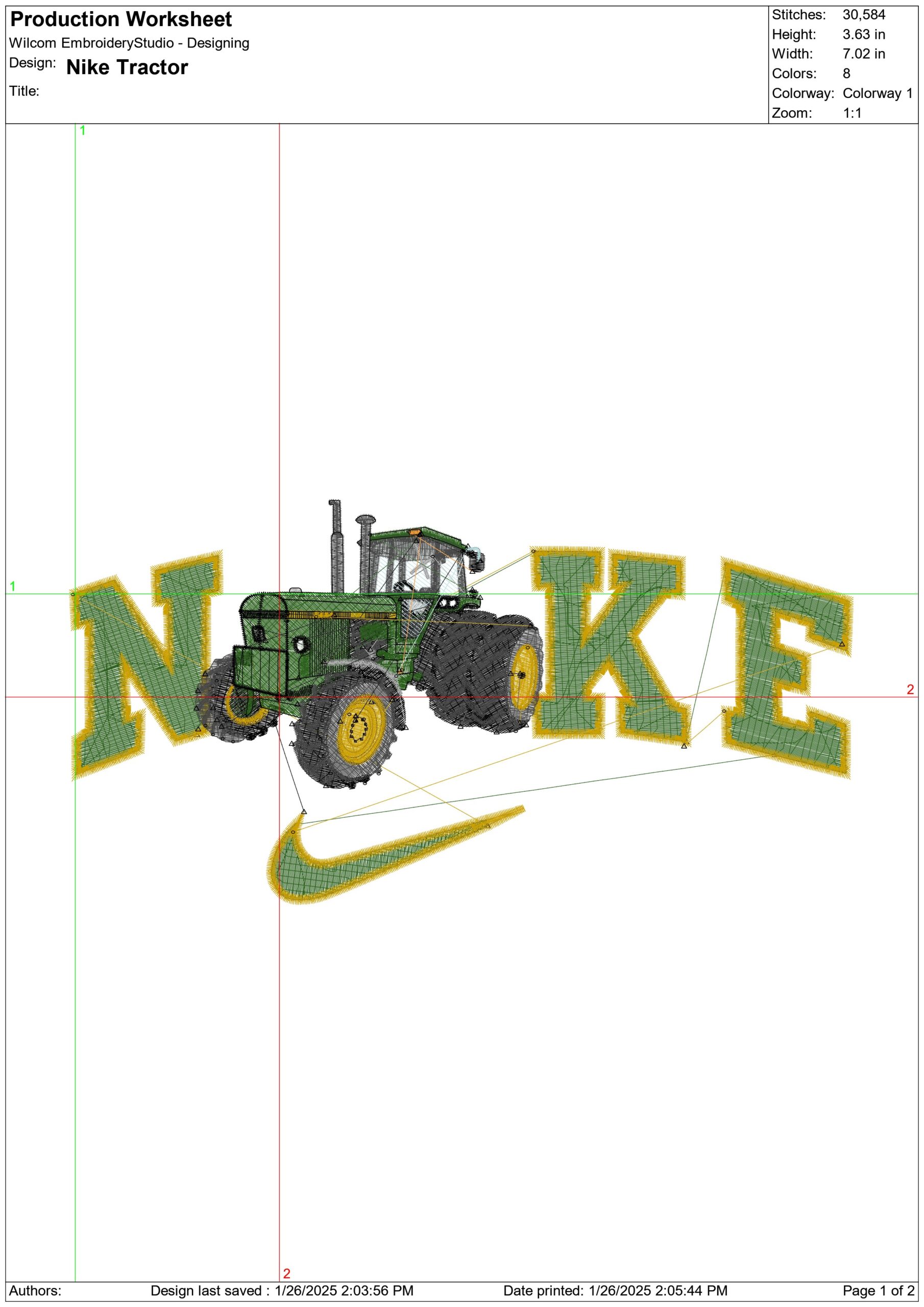 Nike Tractor-Nike embroidery design file - instant download — view 3