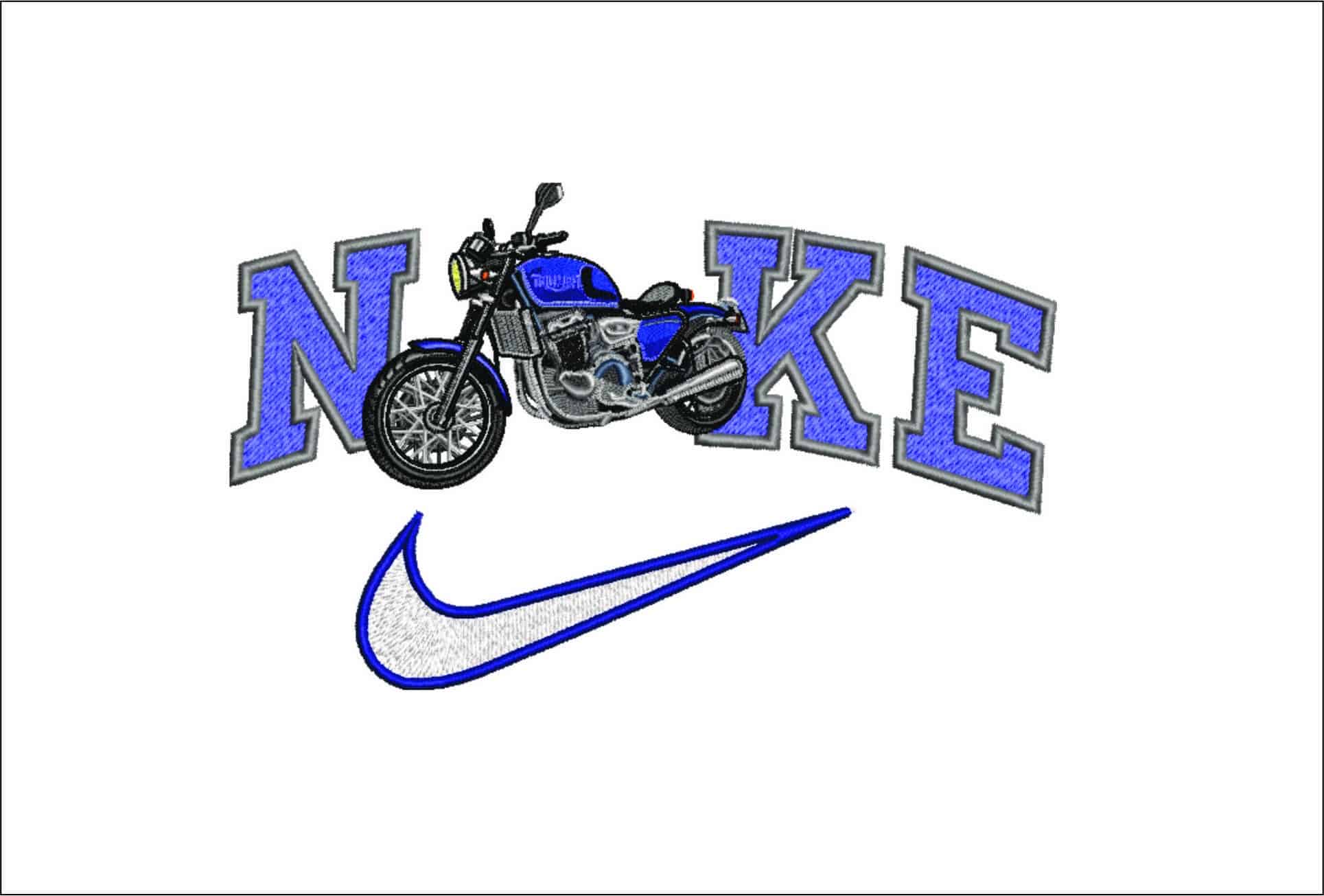 Nike Triumph Motorcycle-Nike embroidery design file - instant download