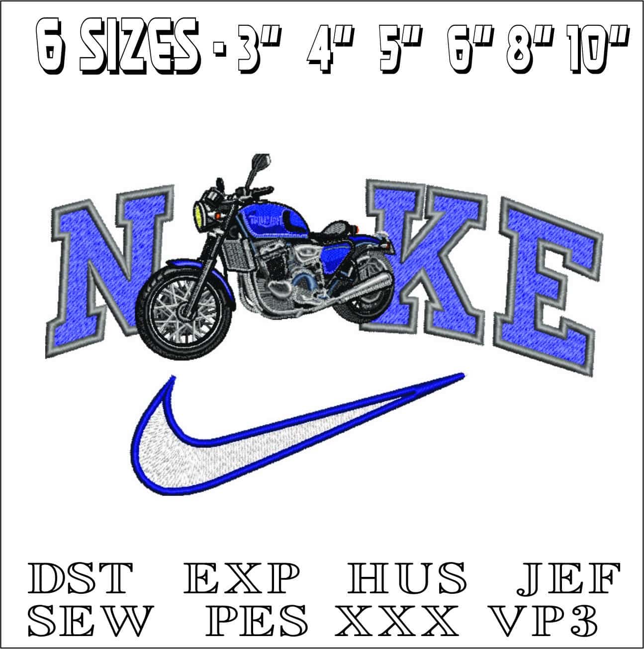 Nike Triumph Motorcycle-Nike embroidery design file - instant download — view 2