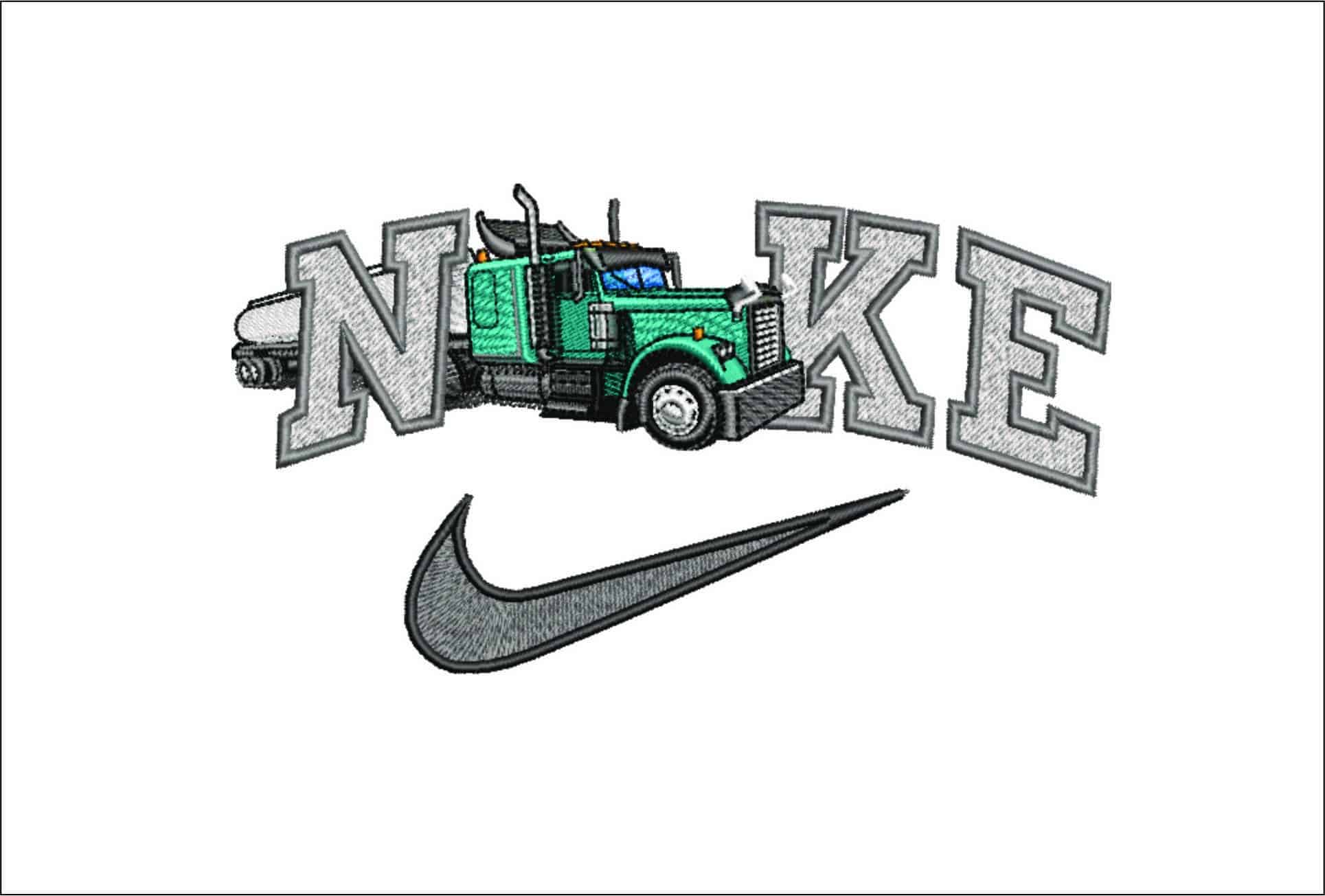 Nike Truck and Tanker-Nike embroidery design file - instant download