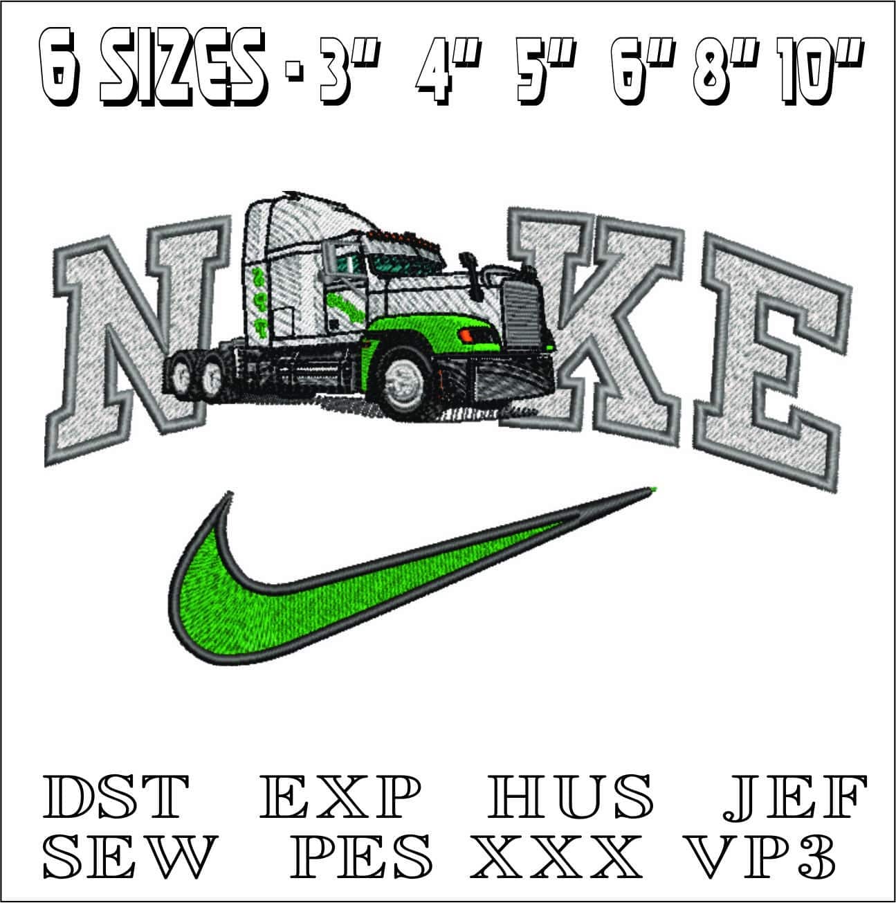 Nike Truck Cab-Nike embroidery design file - instant download — view 2