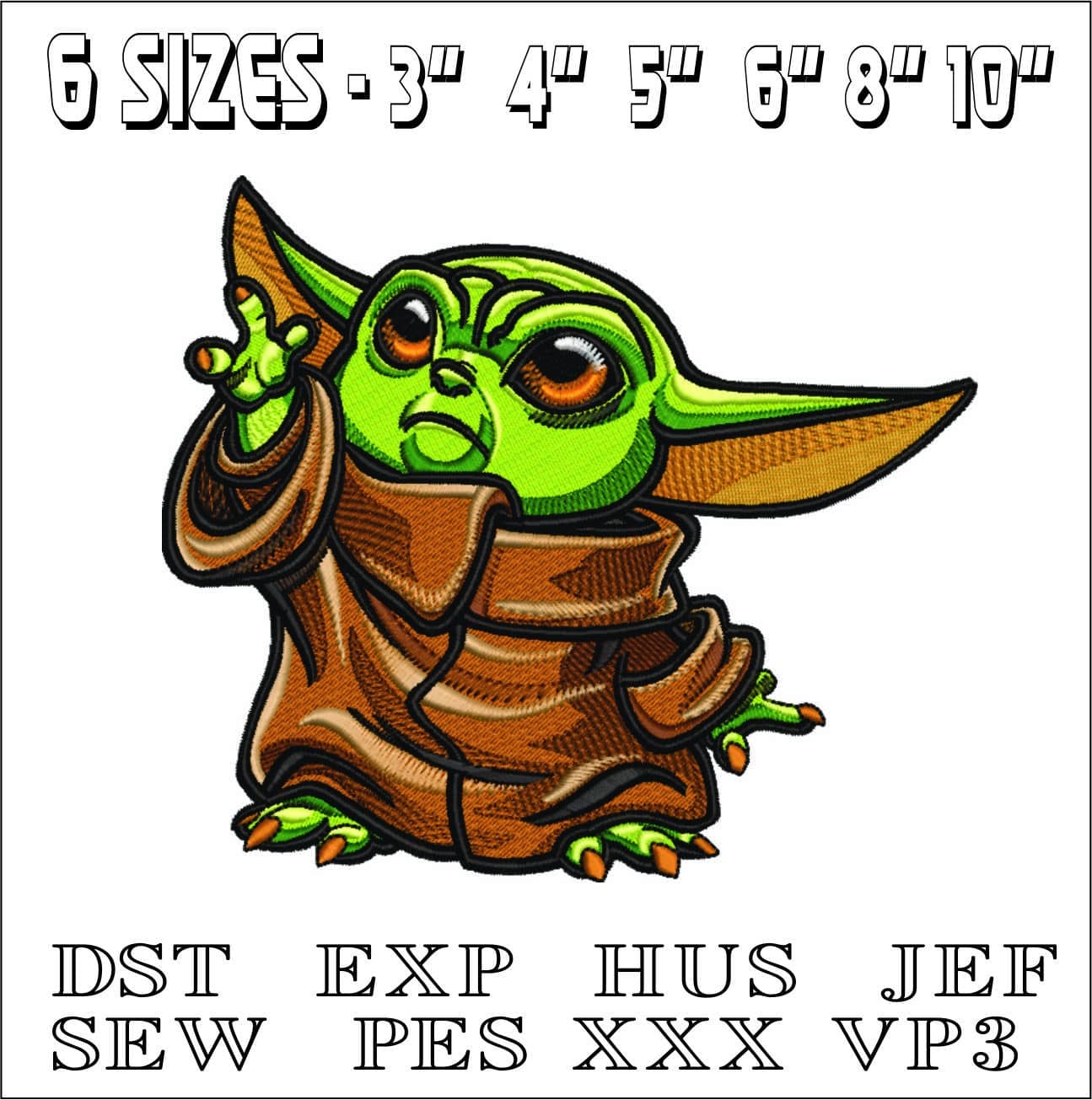 Yoda Baby Star Wars- Elegant embroidery design file - instant download — view 2