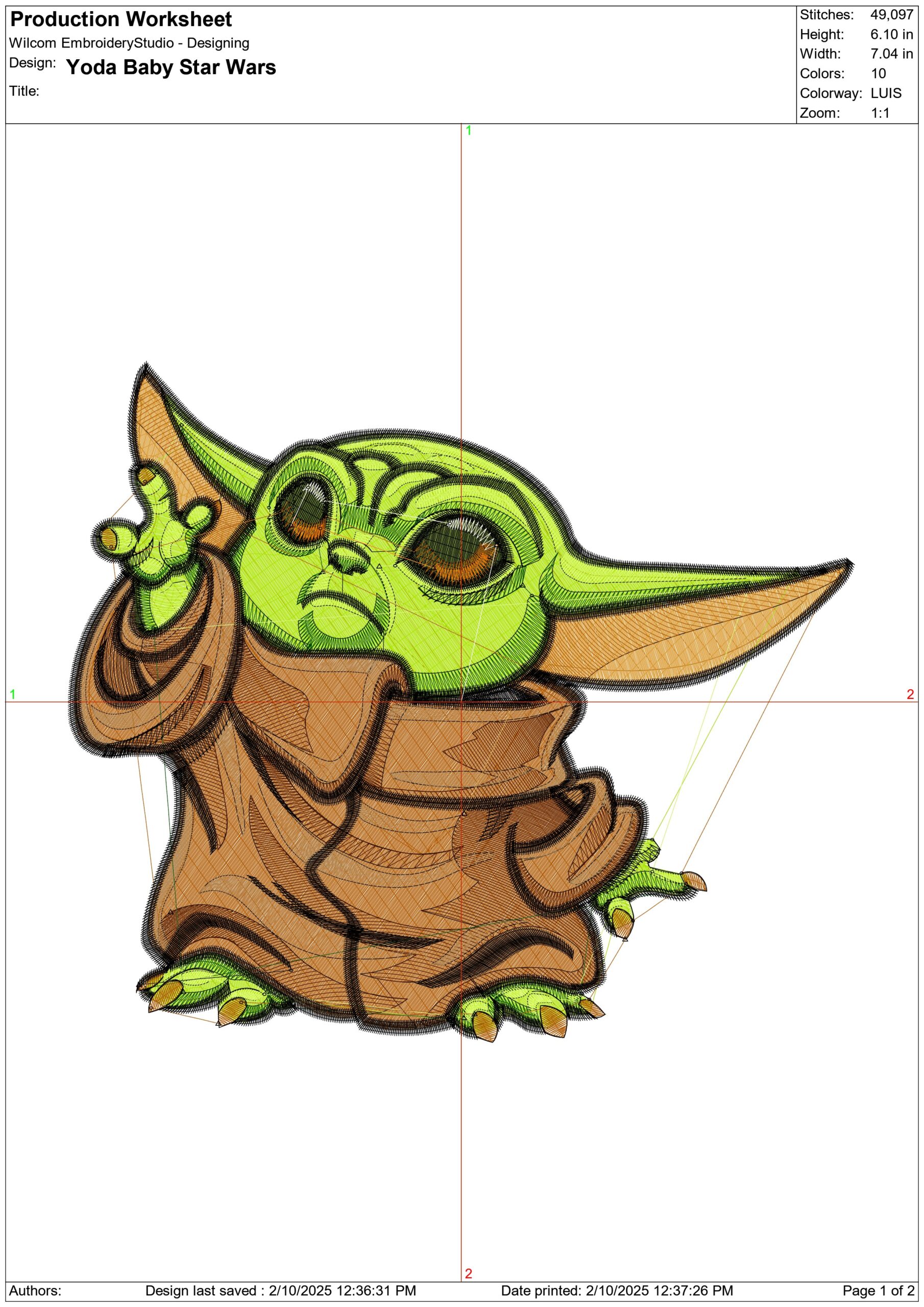 Yoda Baby Star Wars- Elegant embroidery design file - instant download — view 3