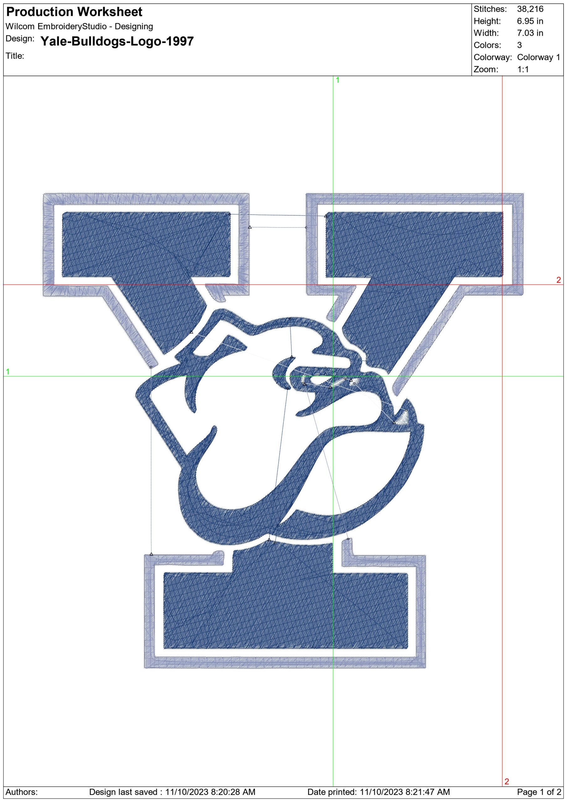 Yale-Bulldogs-Logo-1997- Elegant embroidery design file - instant download — view 2
