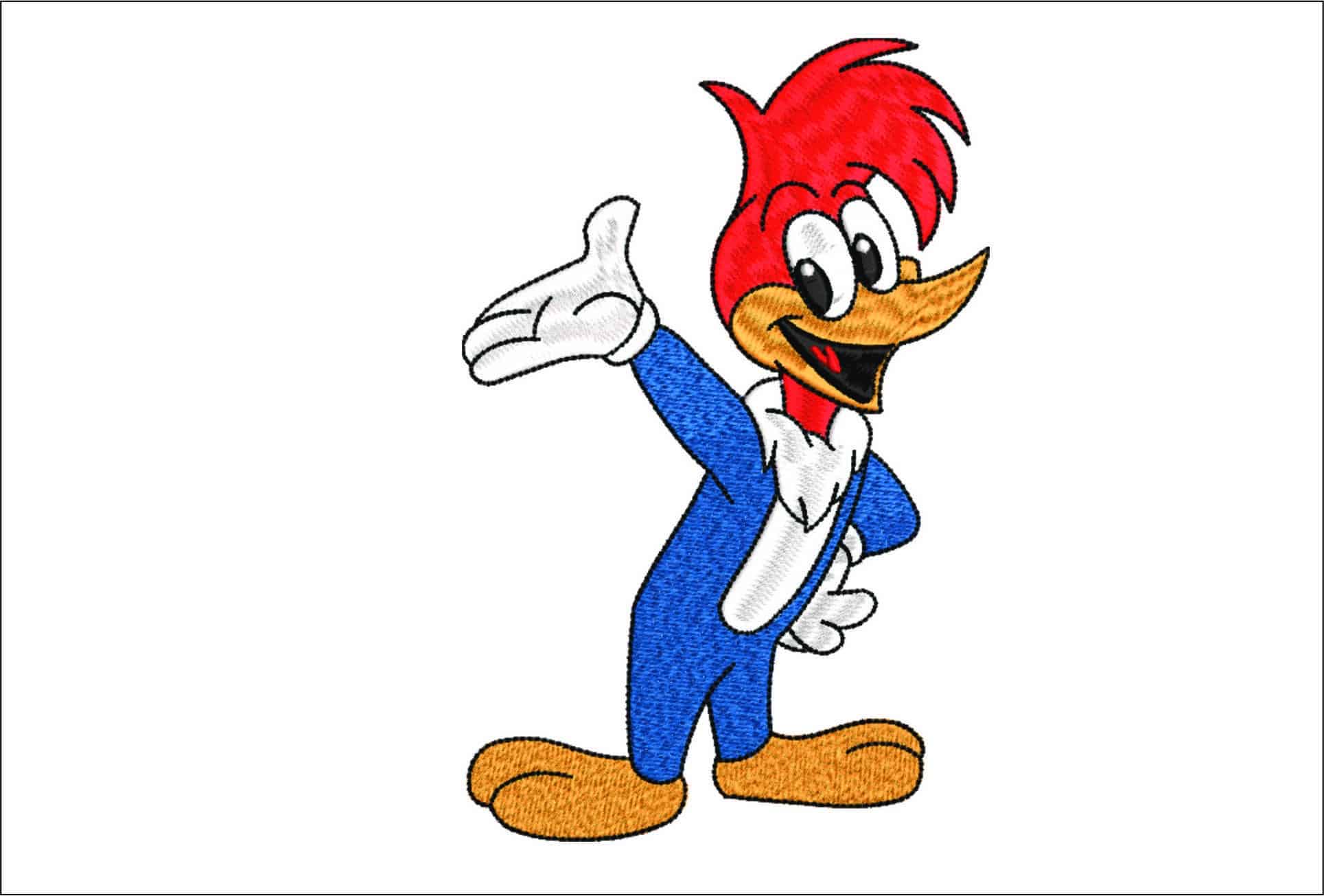 Woody Woodpecker- Elegant embroidery design file - instant download