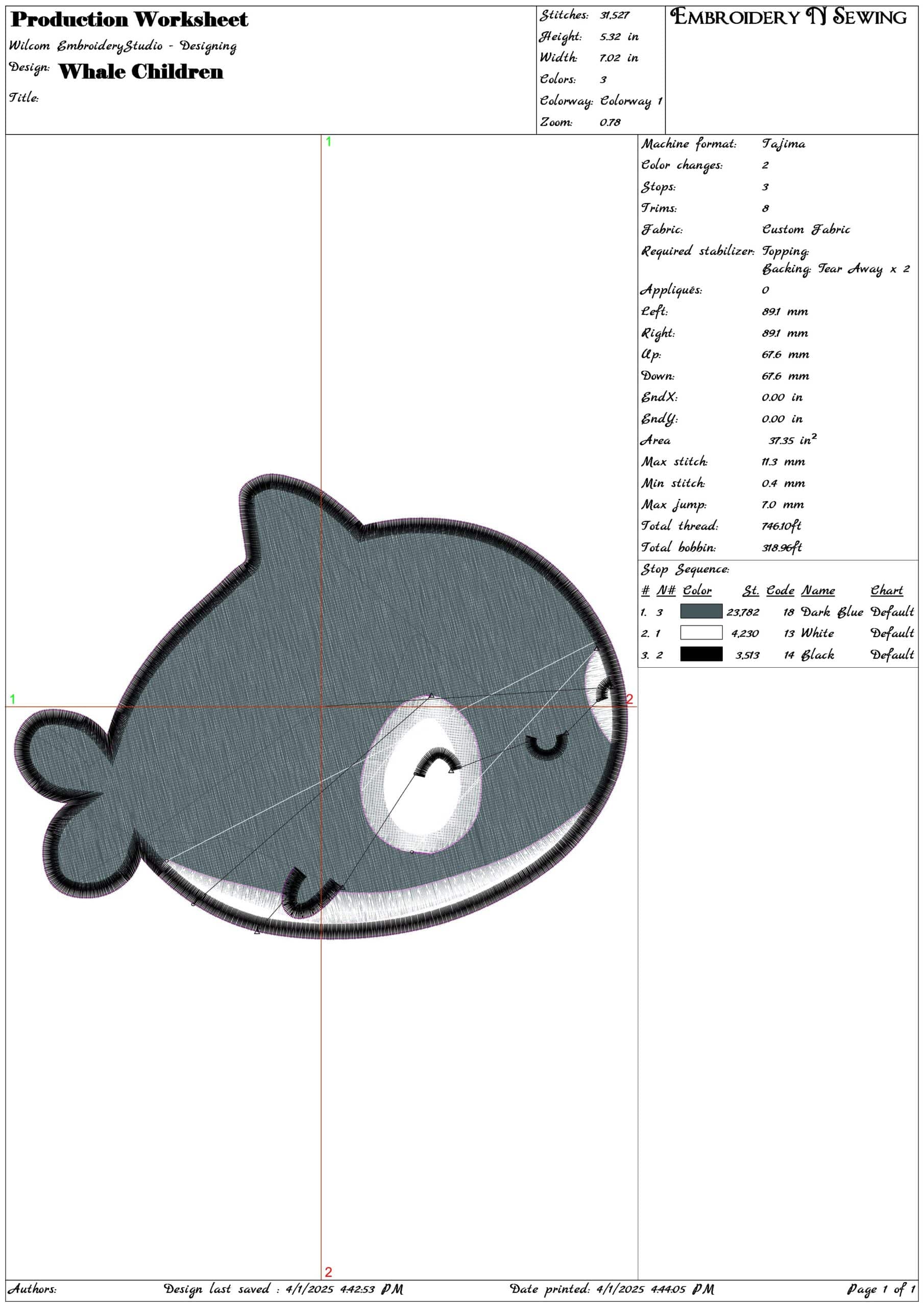 Whale Children- Elegant embroidery design file - instant download — view 3