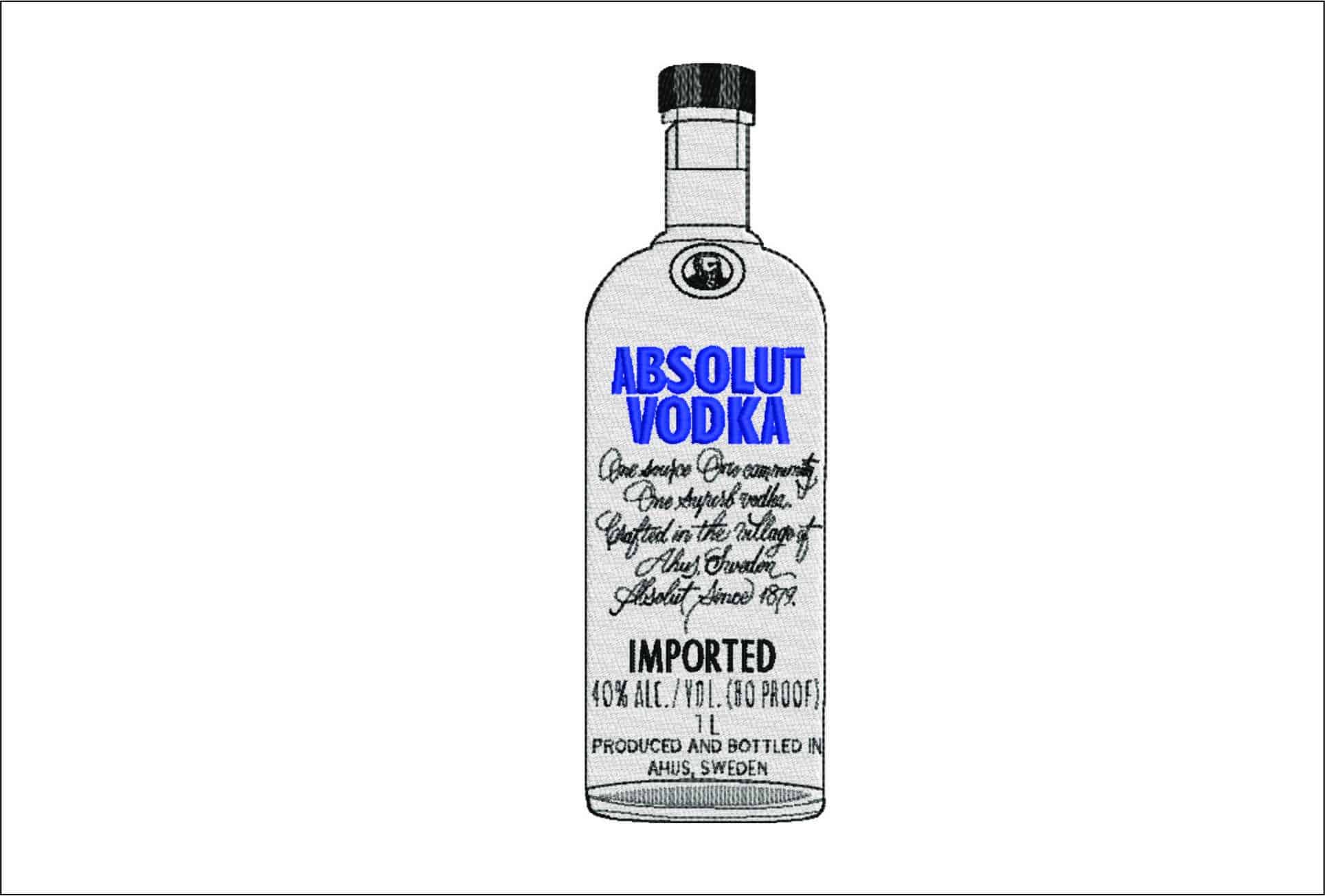 Absolut Vodka- Elegant embroidery design file - instant download