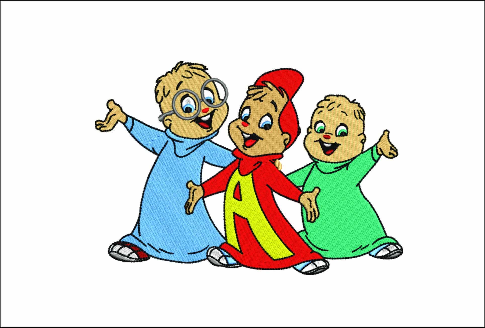 Alvin and Chipmunks- Elegant embroidery design file - instant download
