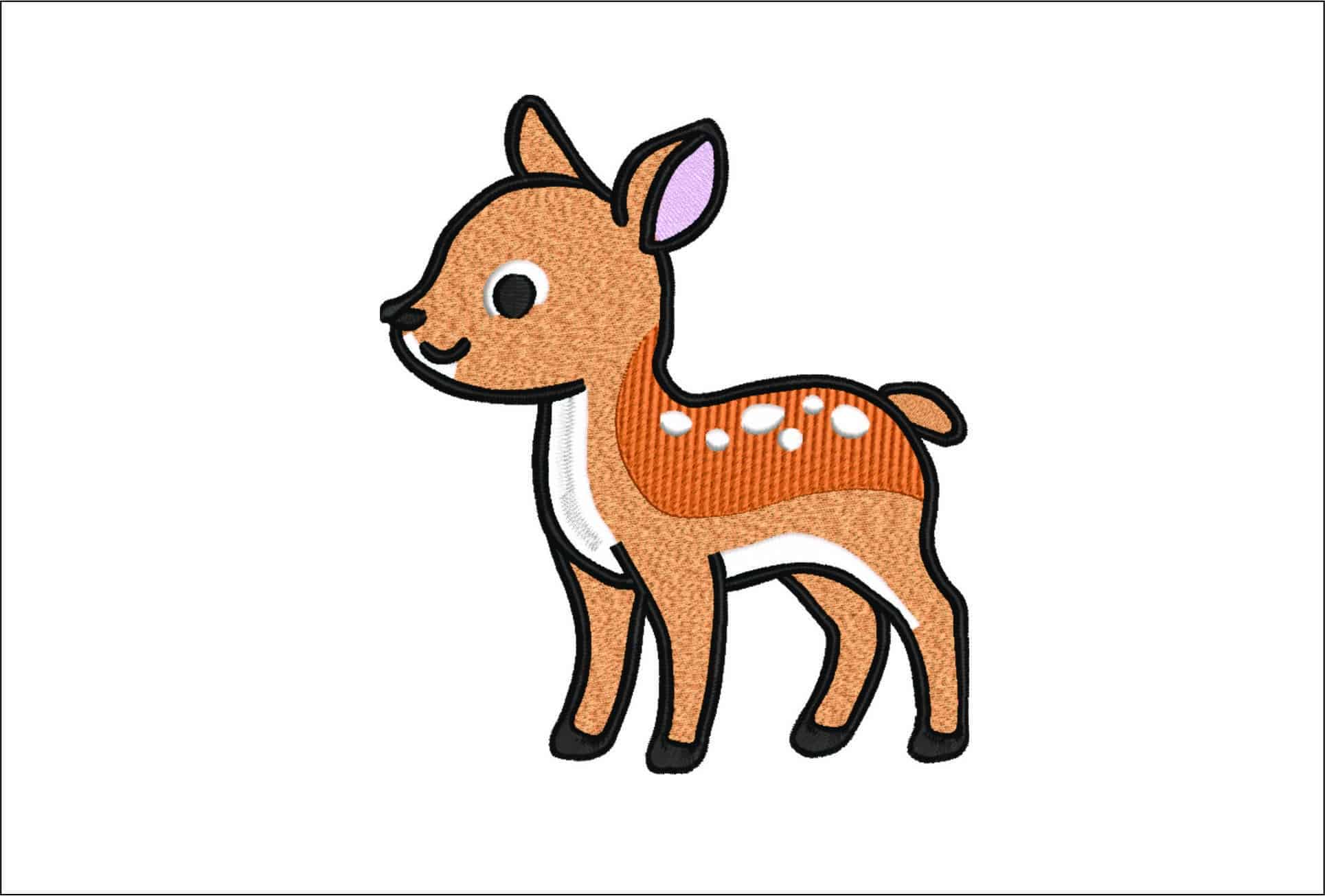 Baby Deer Children- Elegant embroidery design file - instant download