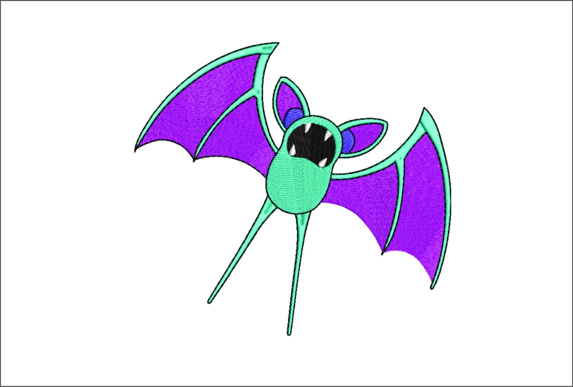 Bat Children- Elegant embroidery design file - instant download