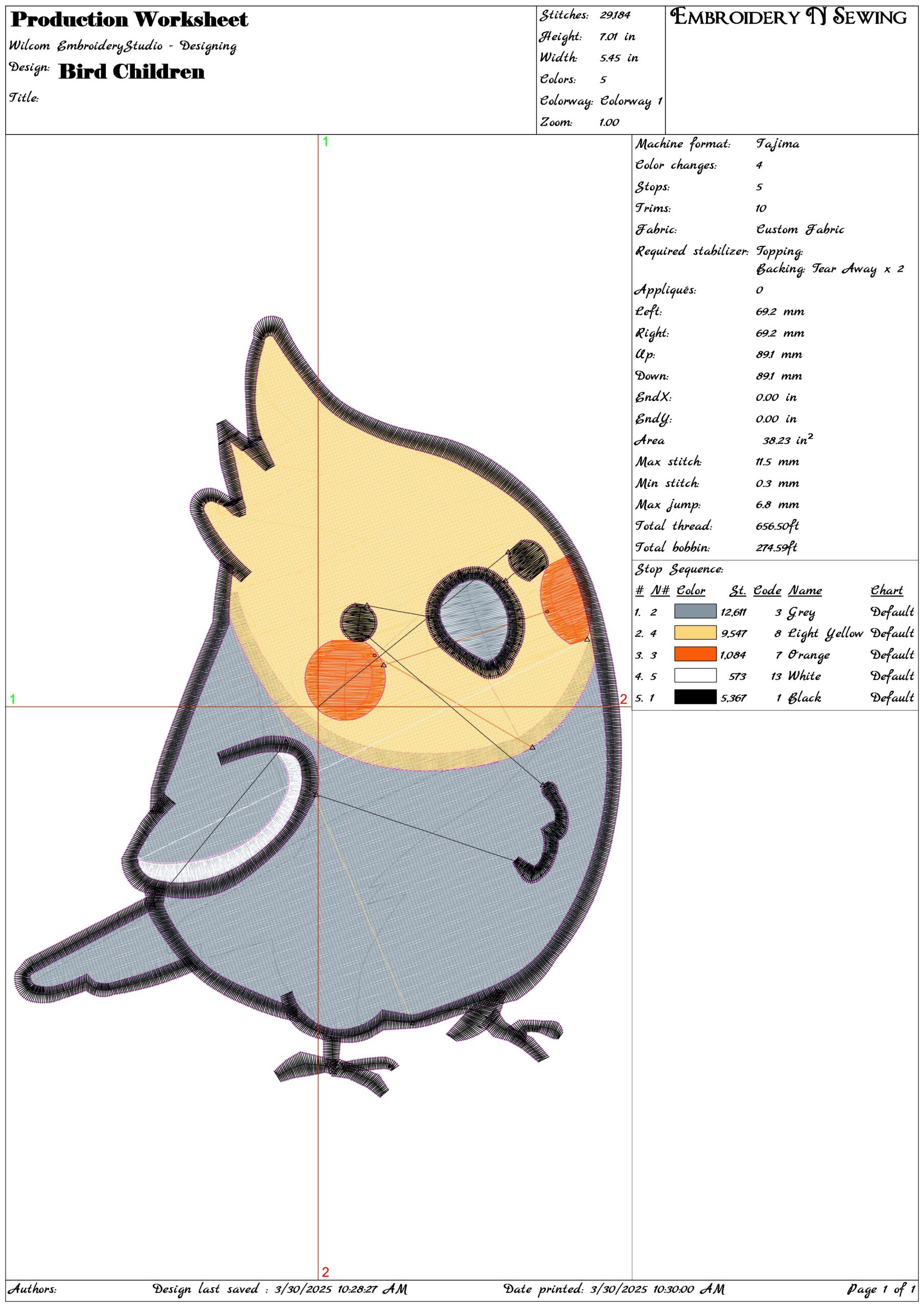 Bird Children- Elegant embroidery design file - instant download — view 3