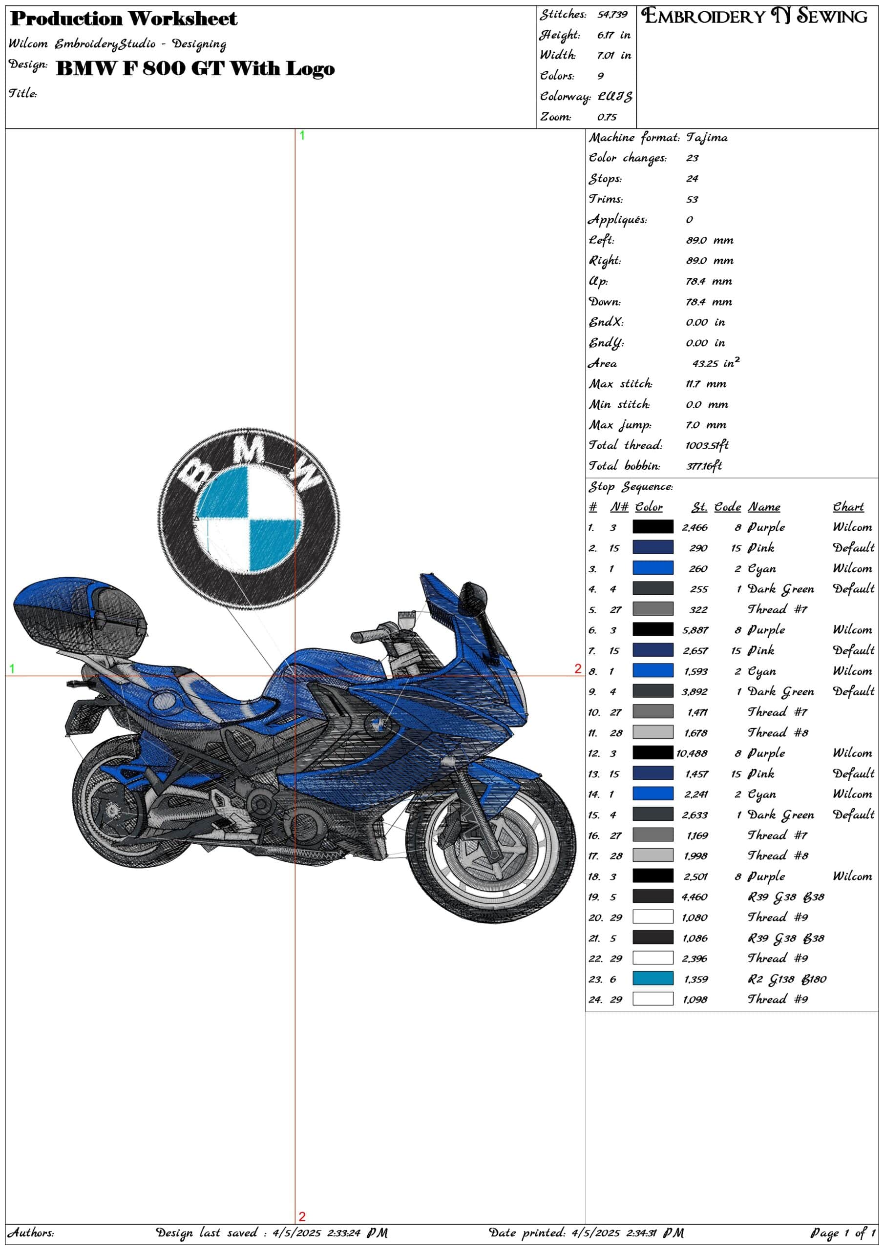 BMW F 800 GT With Logo- Elegant embroidery design file - instant download — view 3