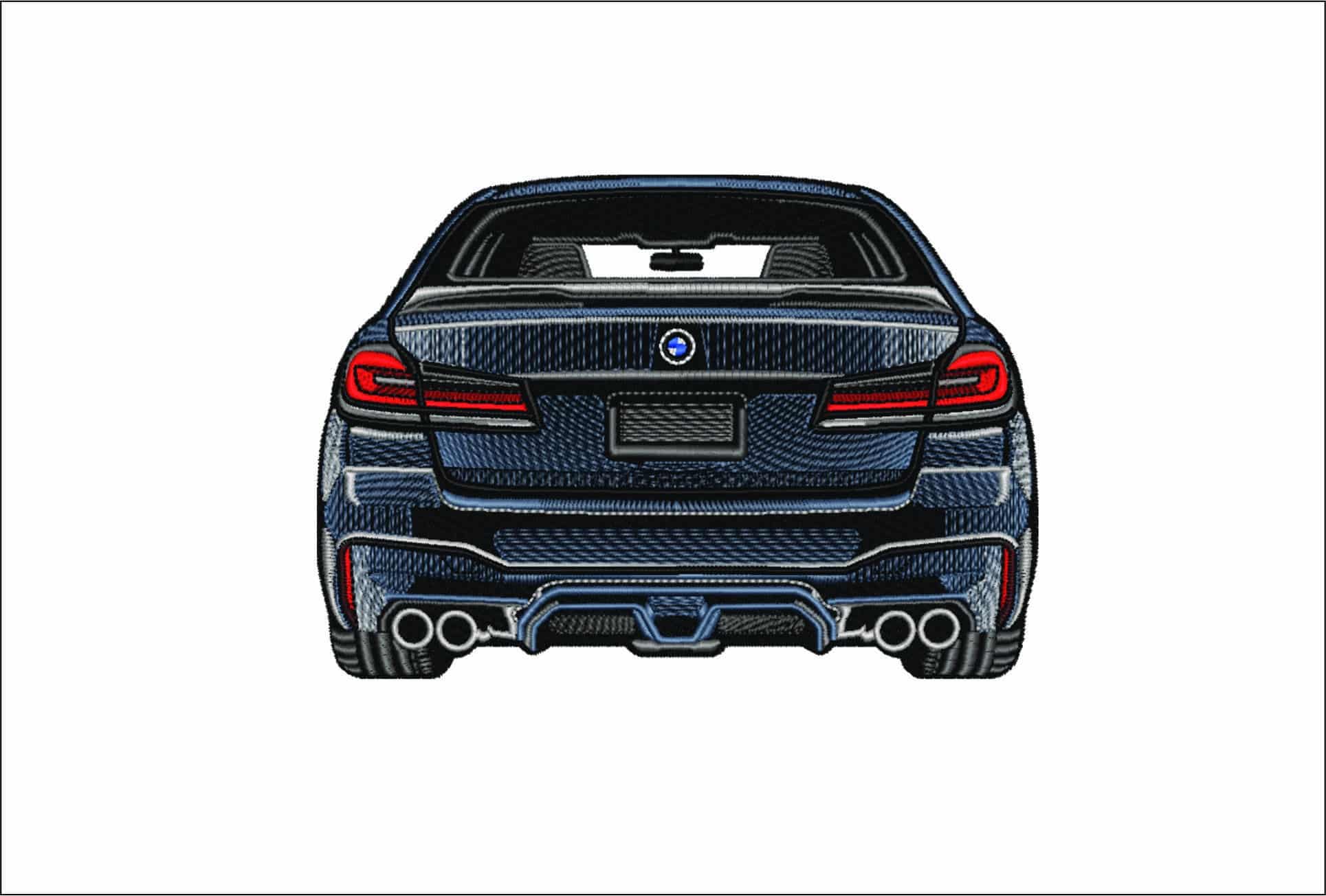 BMW M5 Rear- Elegant embroidery design file - instant download
