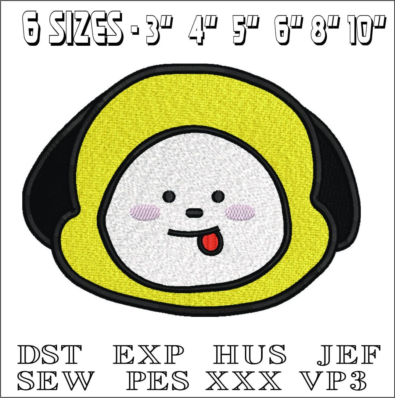 BTS Chimmy- Elegant embroidery design file - instant download — view 2