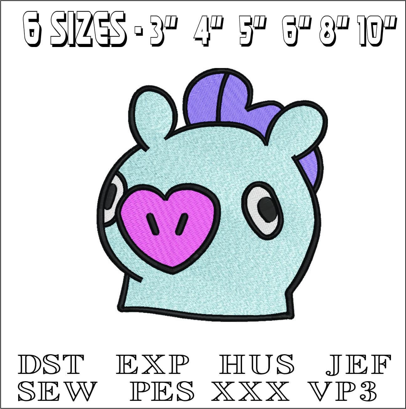 BTS Mang- Elegant embroidery design file - instant download — view 2