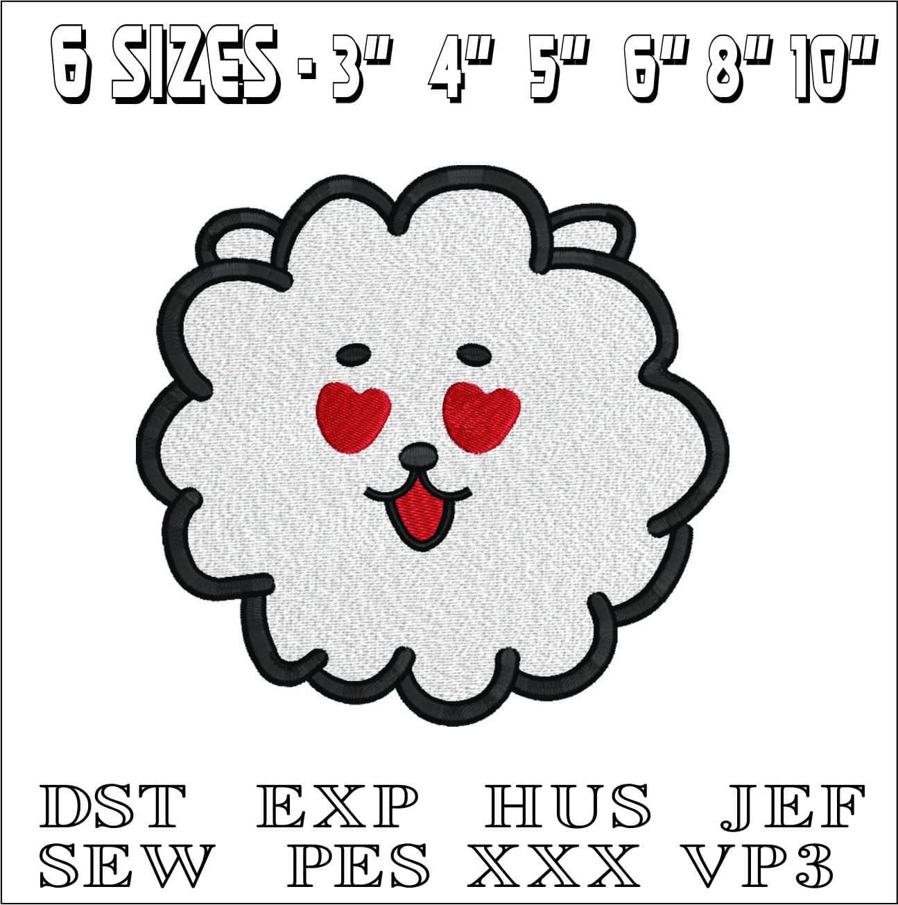 BTS RJ- Elegant embroidery design file - instant download — view 2